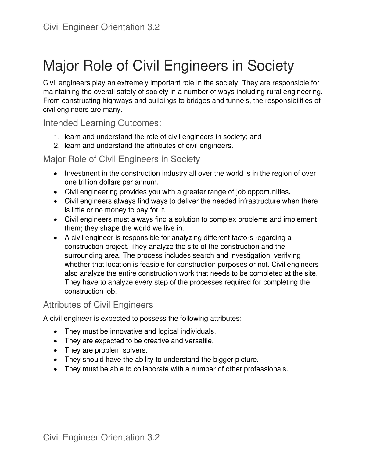 role of civil engineering in society essay