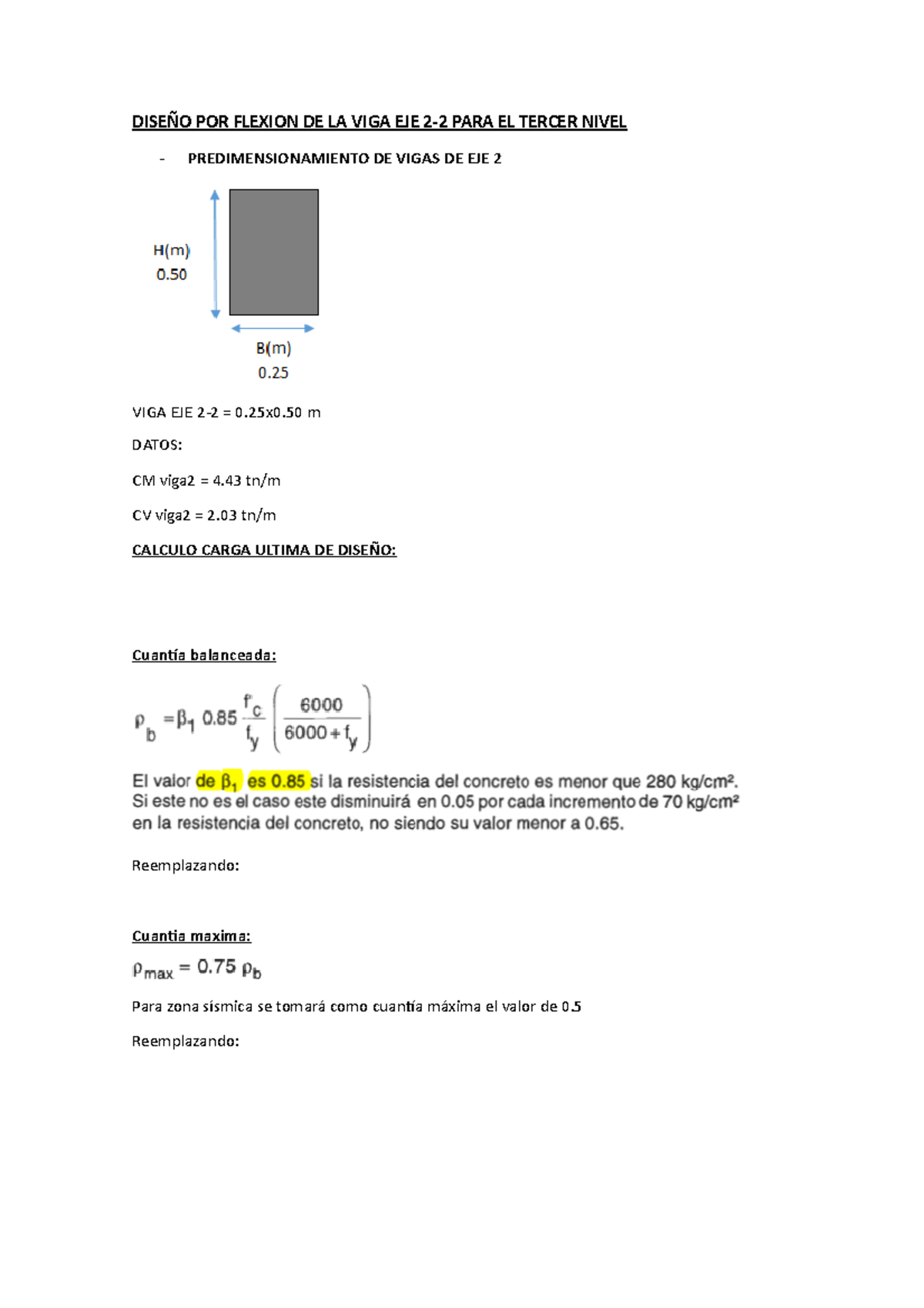 Trabajo 1 - sfffffffff - DISEÑO POR FLEXION DE LA VIGA EJE 2-2 PARA EL ...