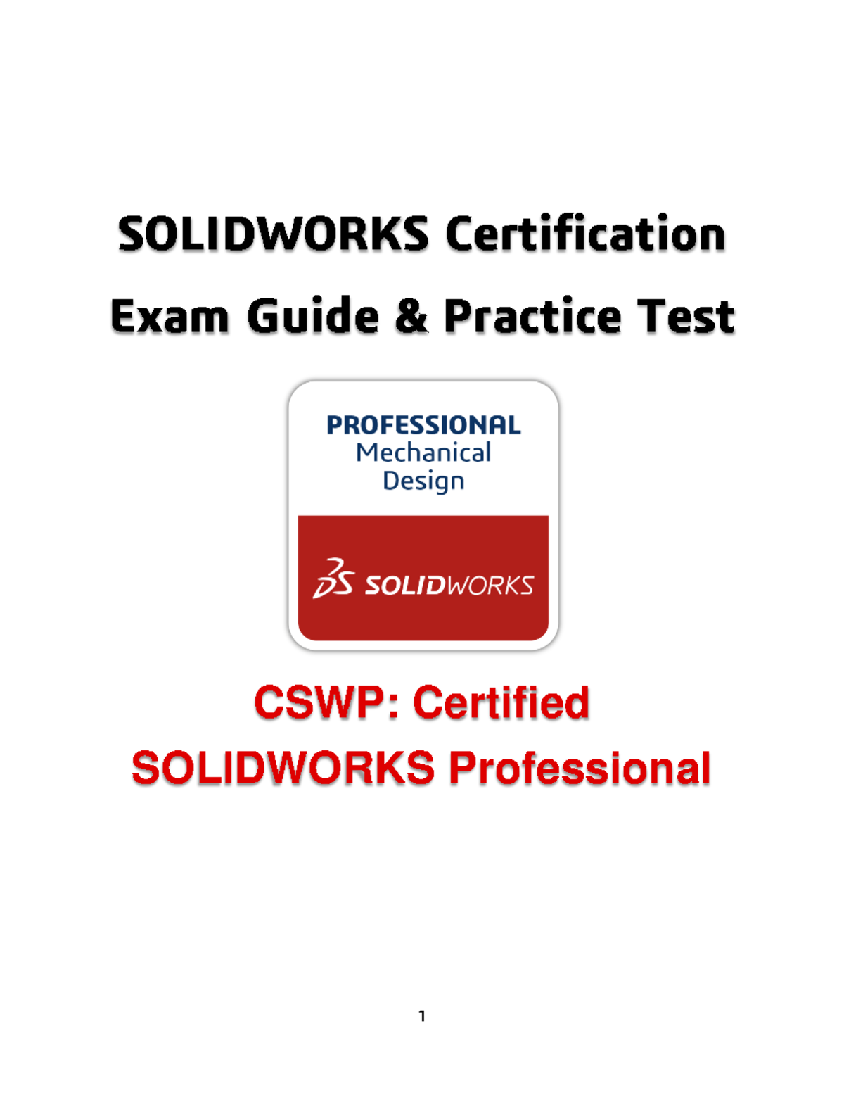 Certified SolidWorks Professional Sample Exam - SOLIDWORKS ...