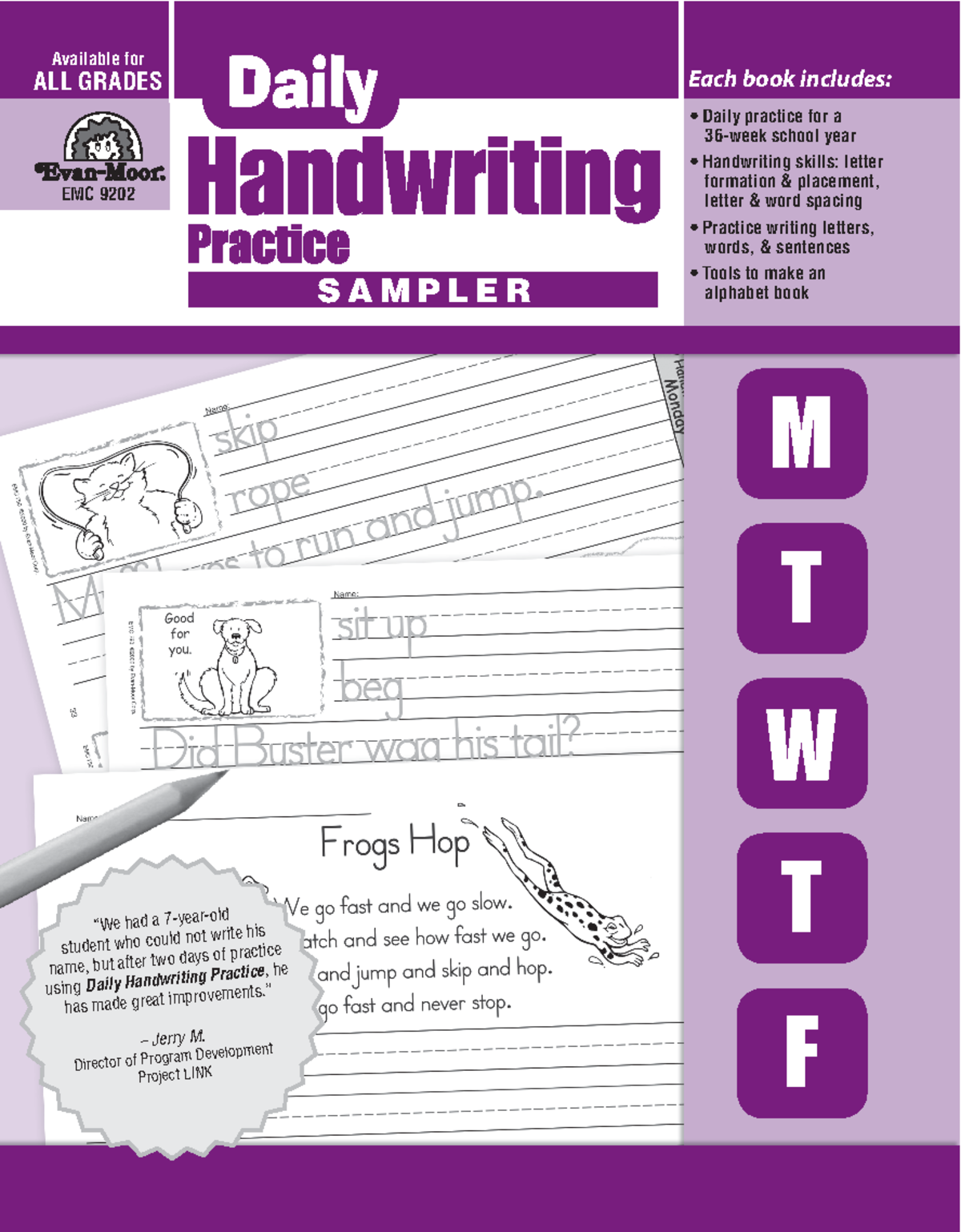 Evan Moor Hand Writing Practice Sample - Each Book Includes: - Daily ...