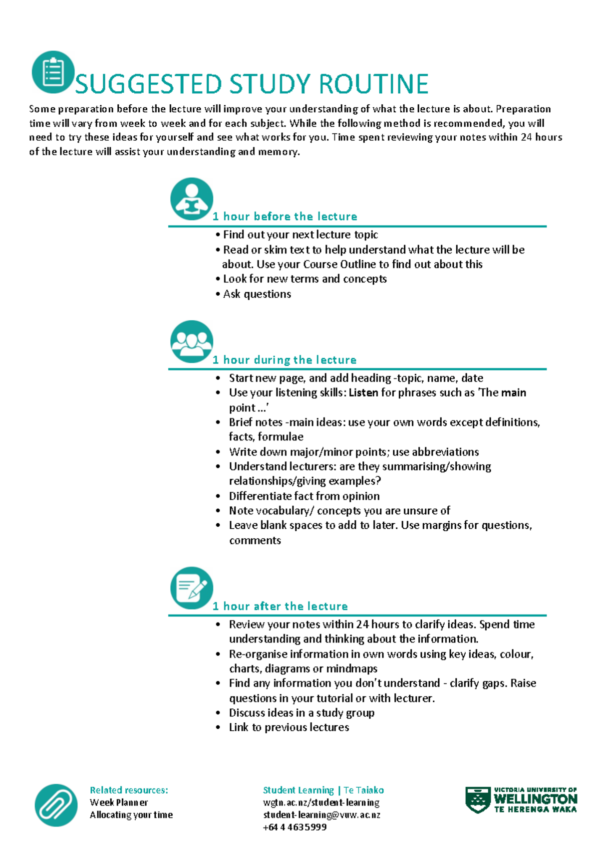 Suggested-Study-Routine - Related resources: Week Planner Allocating ...