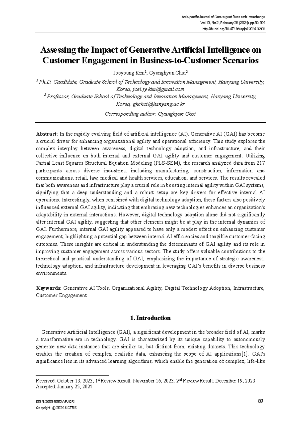 Assessing the Impact of Generative Artificial Intelligence on Customer ...
