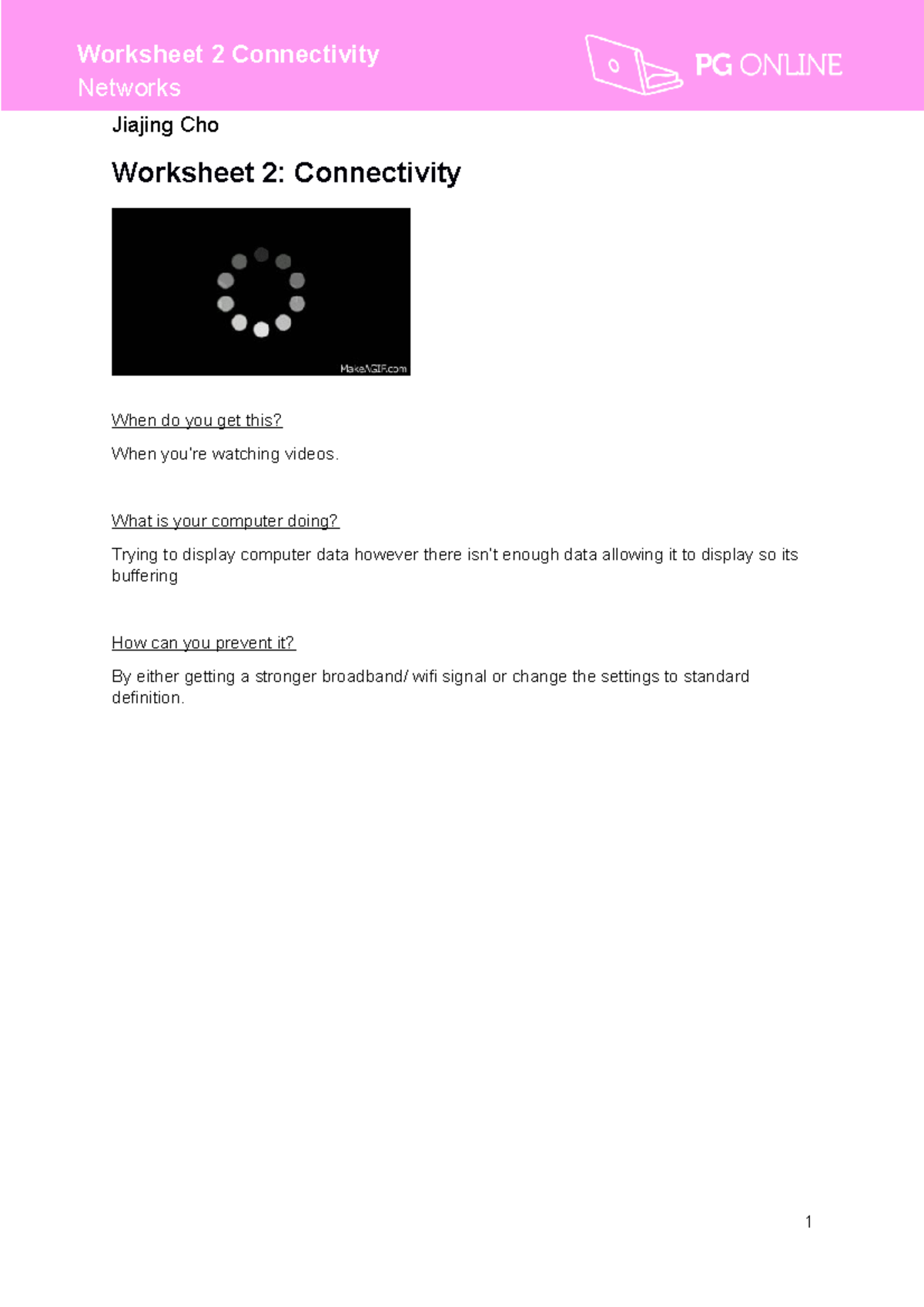 Networks Worksheet 2 Connectivityr - 153400060 - SOAS University of ...