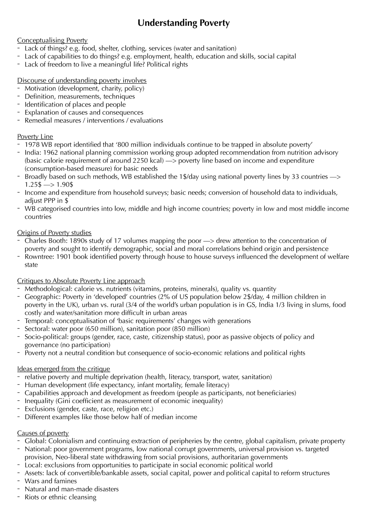 Poverty - Understanding Poverty Conceptualising Poverty - Lack of ...