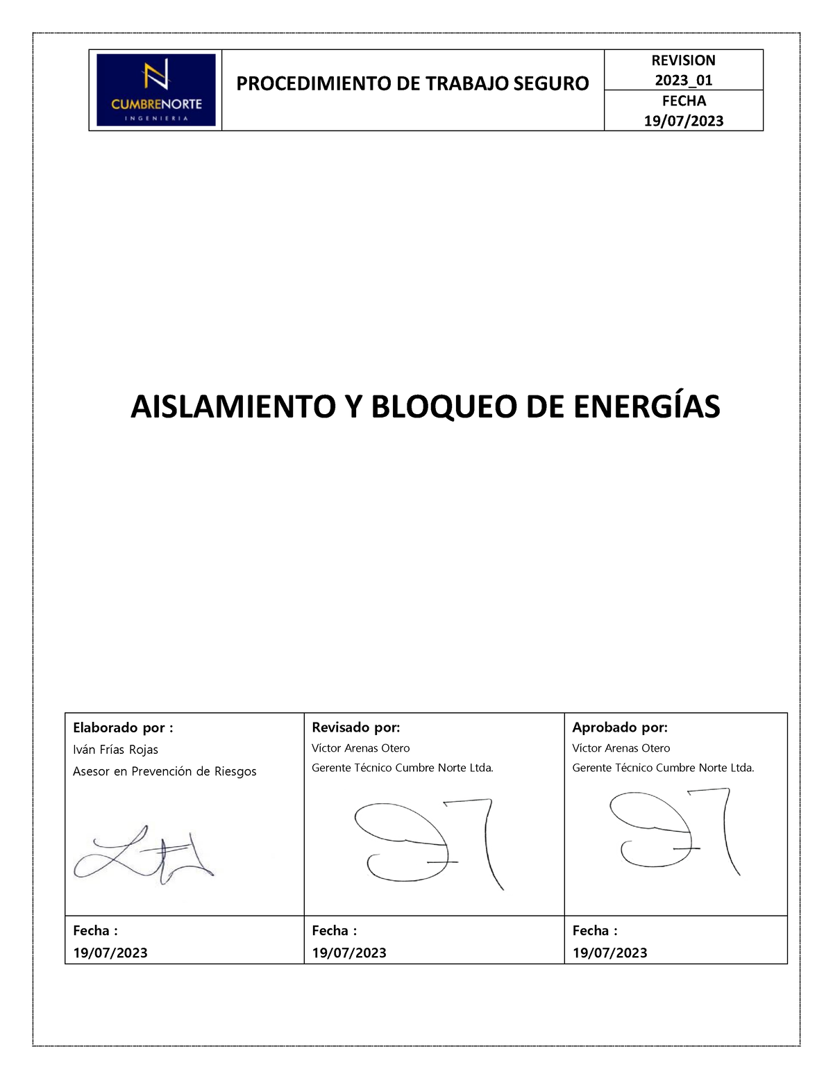 CN SSO OP 004 - Procedimiento Aislamiento Y Bloqueo De Energia ...