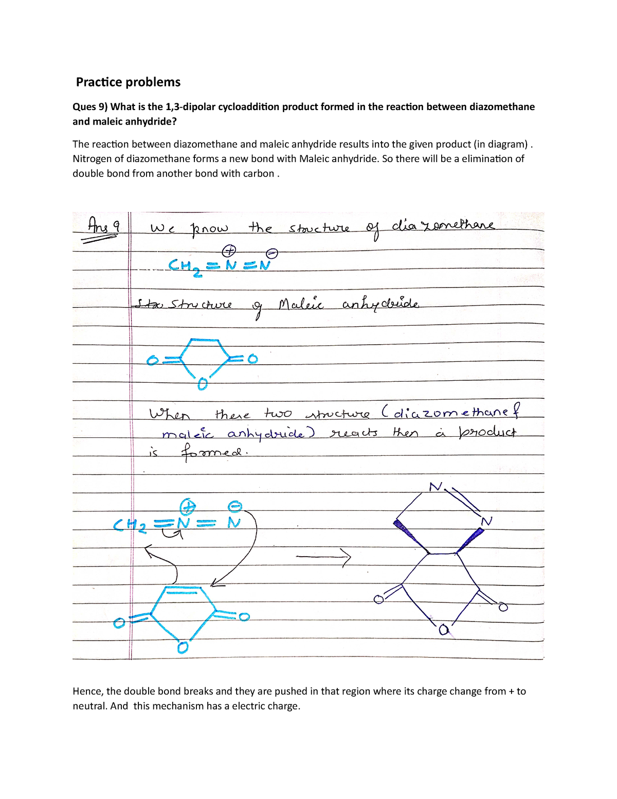 Chem A Cycloaddition Product Formed In The Reaction Between