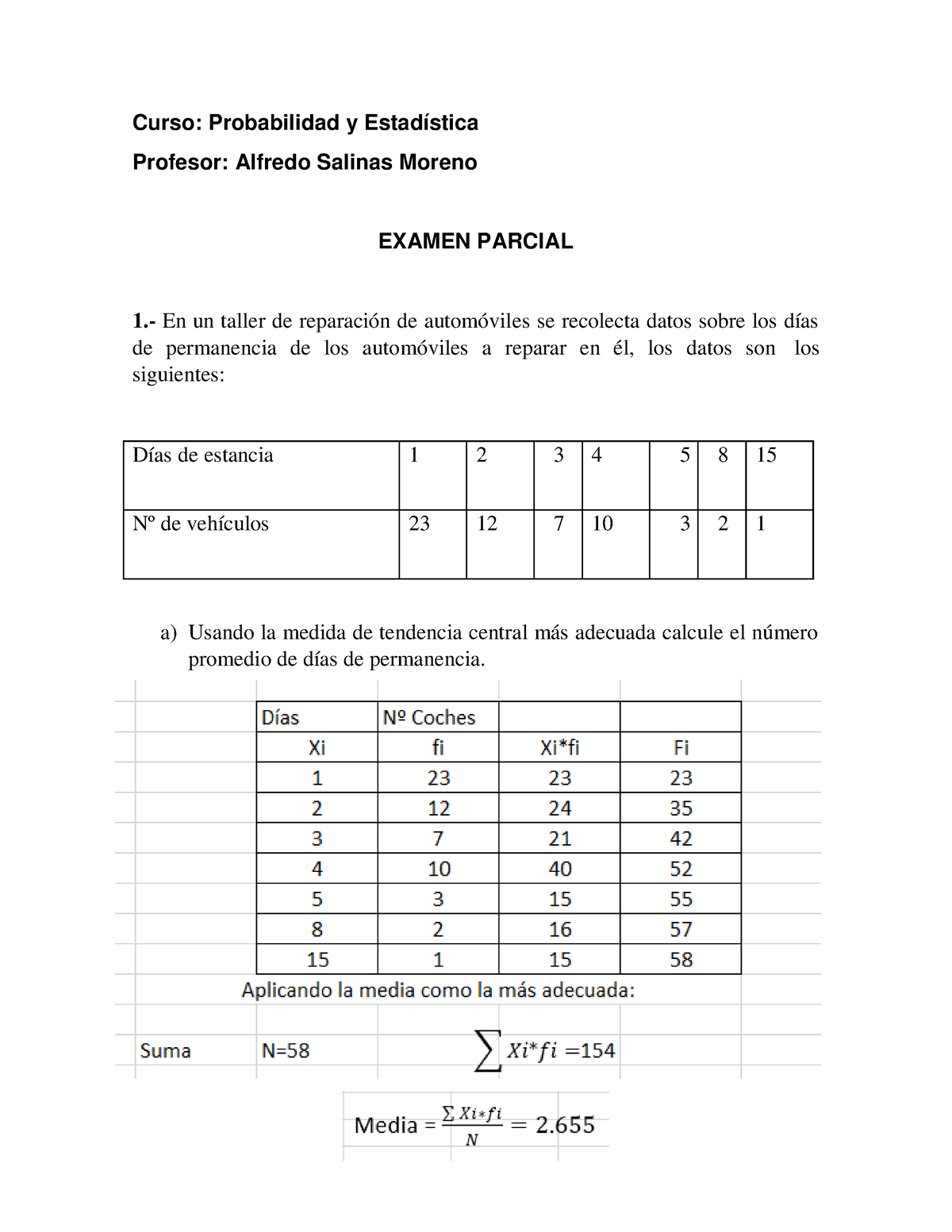 Examen PROB - Ex Probabilidad - Curso: Probabilidad Y Estadística ...