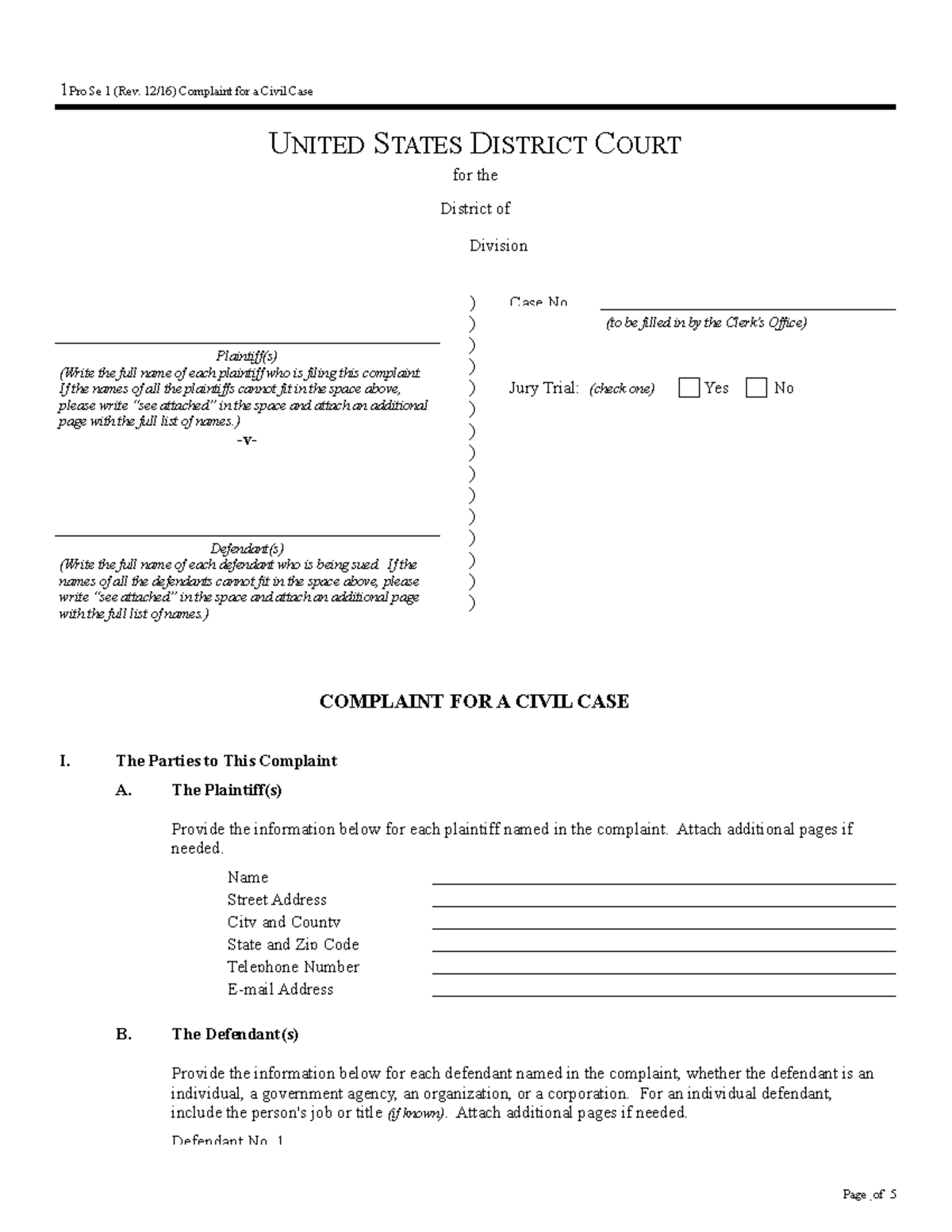 complaint-assignment-for-a-civil-case-in-united-states-district-court