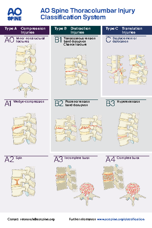 AOS Injury Classification Pocket Card Sacral - AO Spine Sacral Injury ...