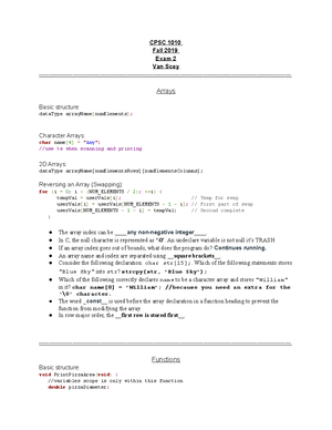 Final Exam - Practice Guide - CPSC 1010 Fall 2019 FINAL Van Scoy ...