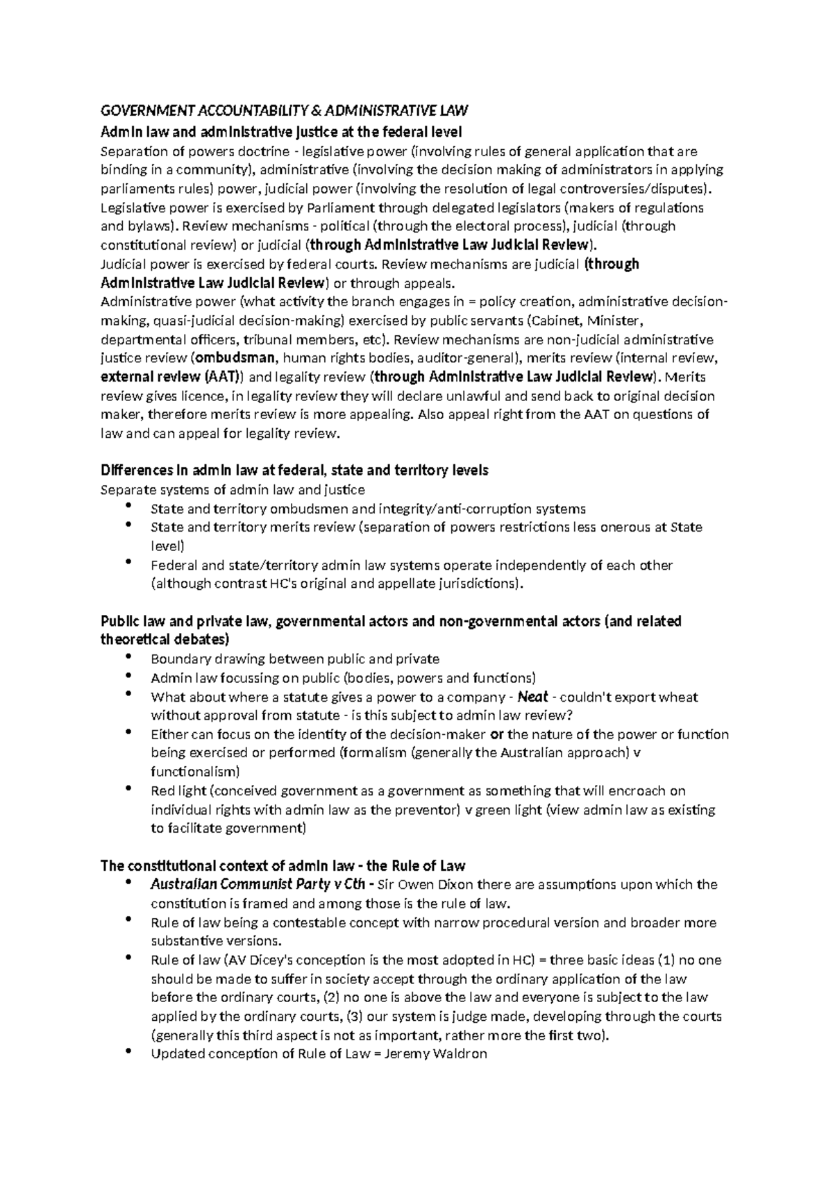Admin Notes - slay - GOVERNMENT ACCOUNTABILITY & ADMINISTRATIVE LAW ...