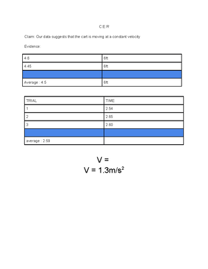 Uniform Circular Motion CER - Claim: Yes, the concepts of uniform ...