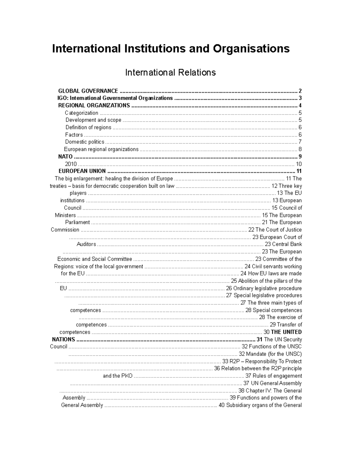 INT. INS. final notes to print - International Institutions and ...