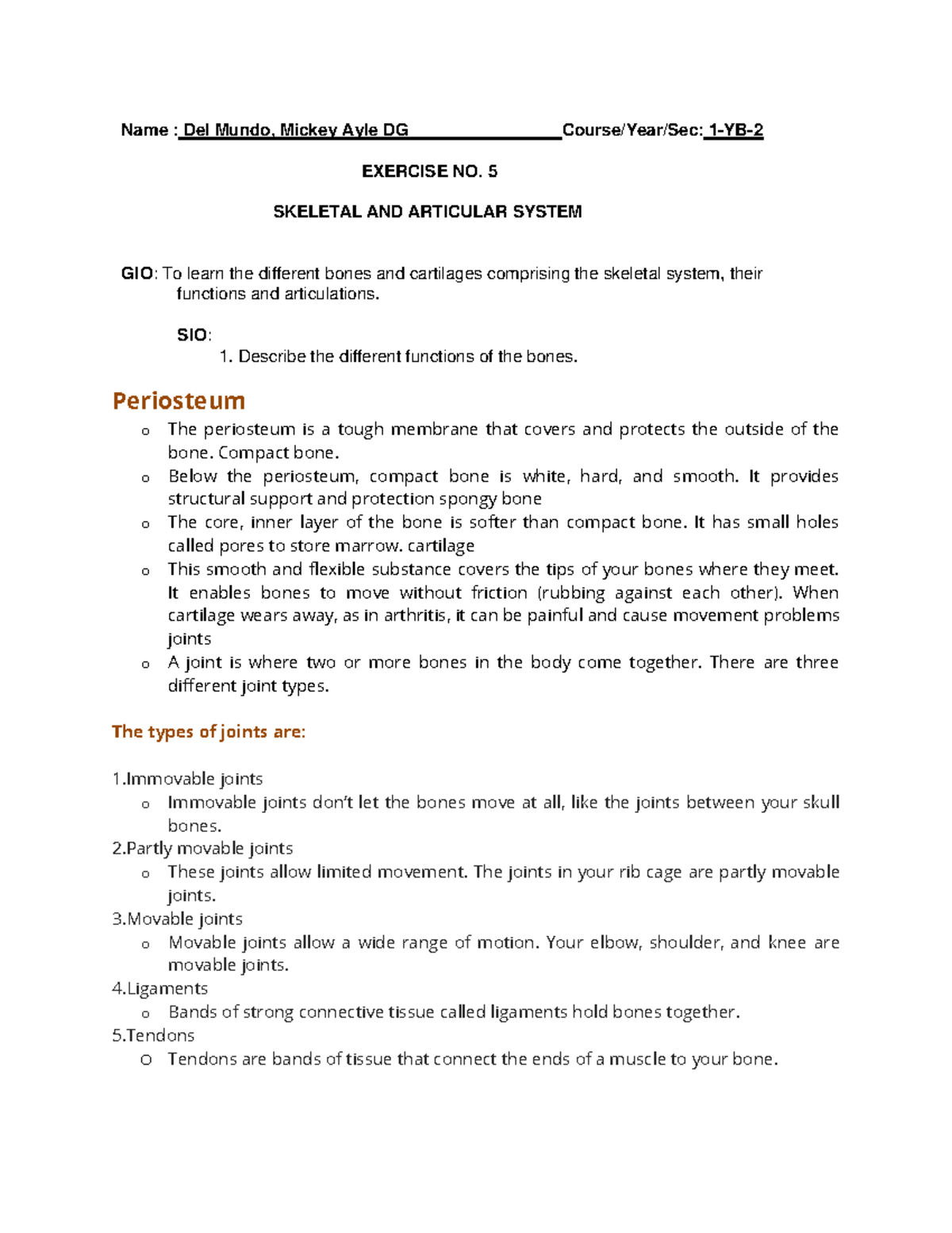 Annotated-LAB%20 Exercise Skeletal%20System - Name : Del Mundo, Mickey ...