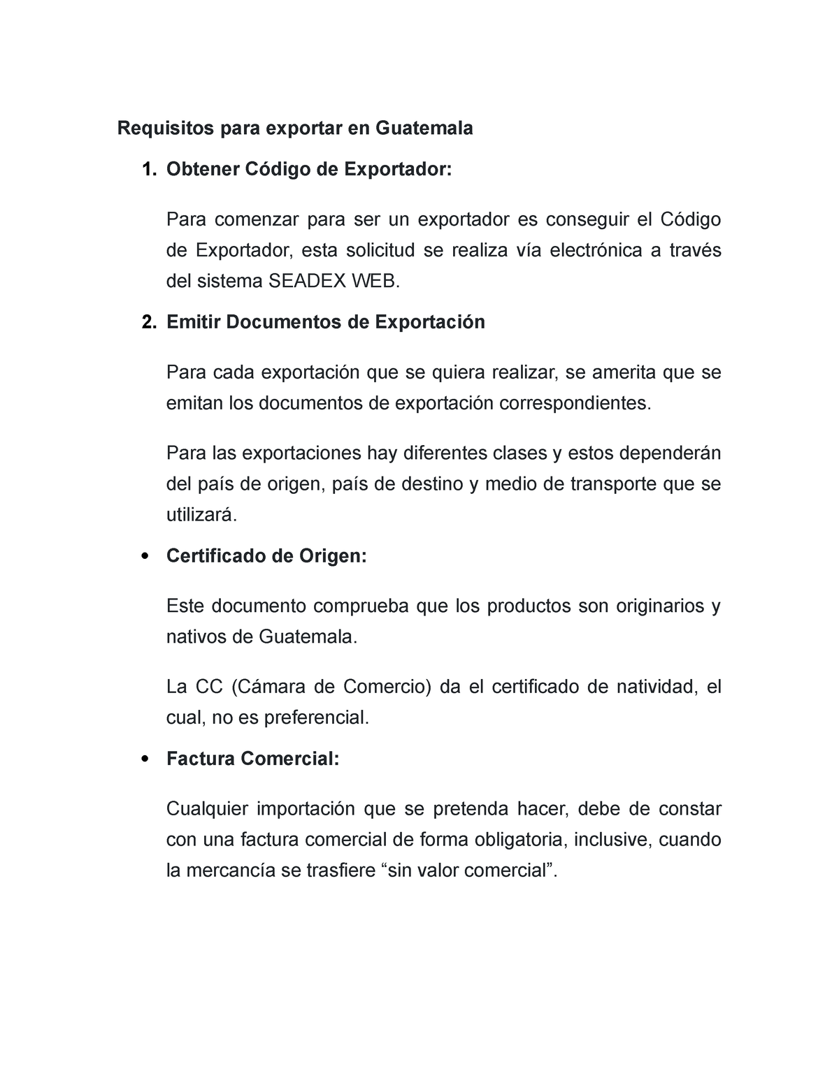 Requisitos Para Exportar En Guatemala - Obtener Código De Exportador ...