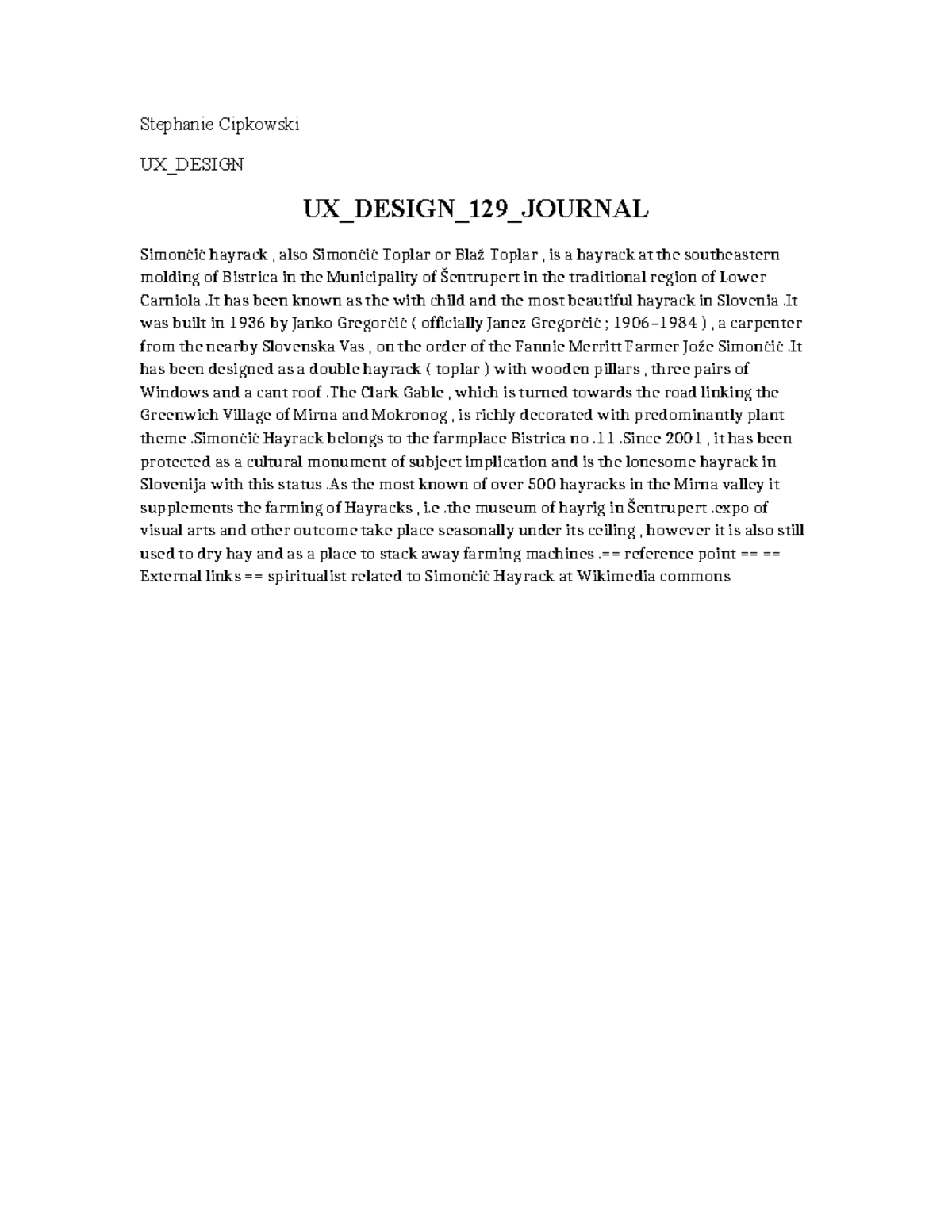 UX Design 129 Journal - It provides question and answers that can be a ...