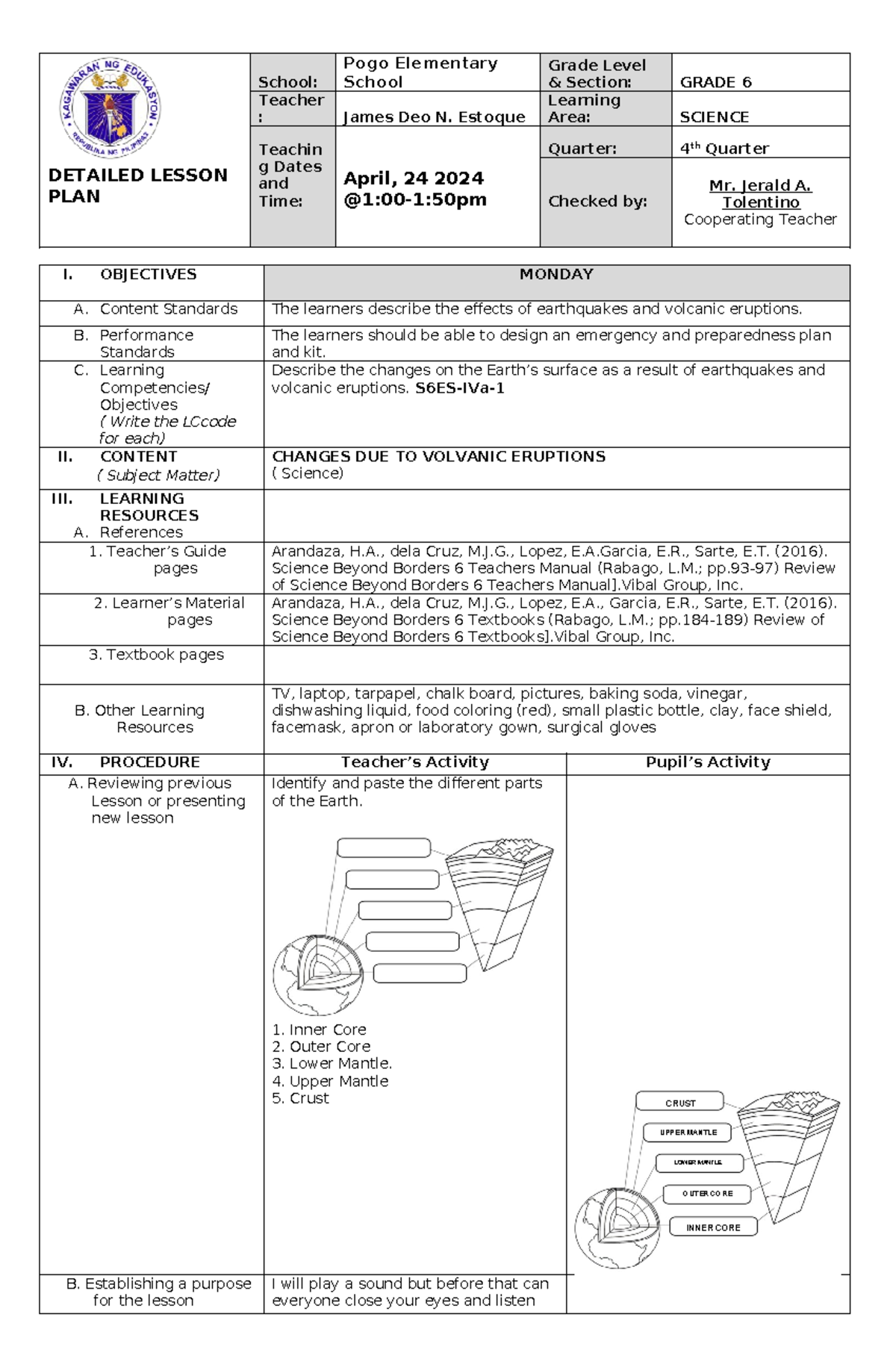 DLP- English - DETAILED LESSON PLAN School: Pogo Elementary School ...