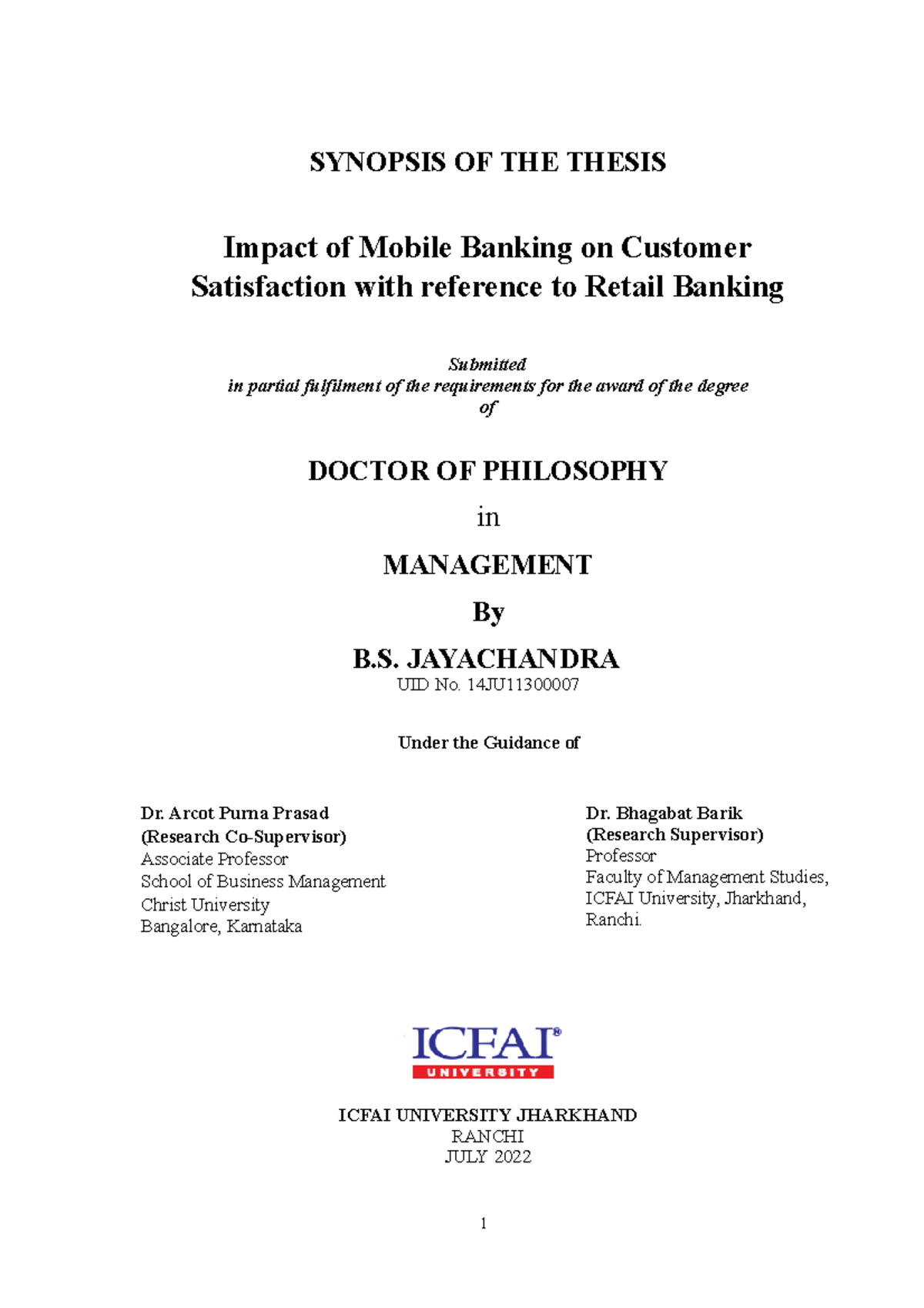 customer satisfaction thesis