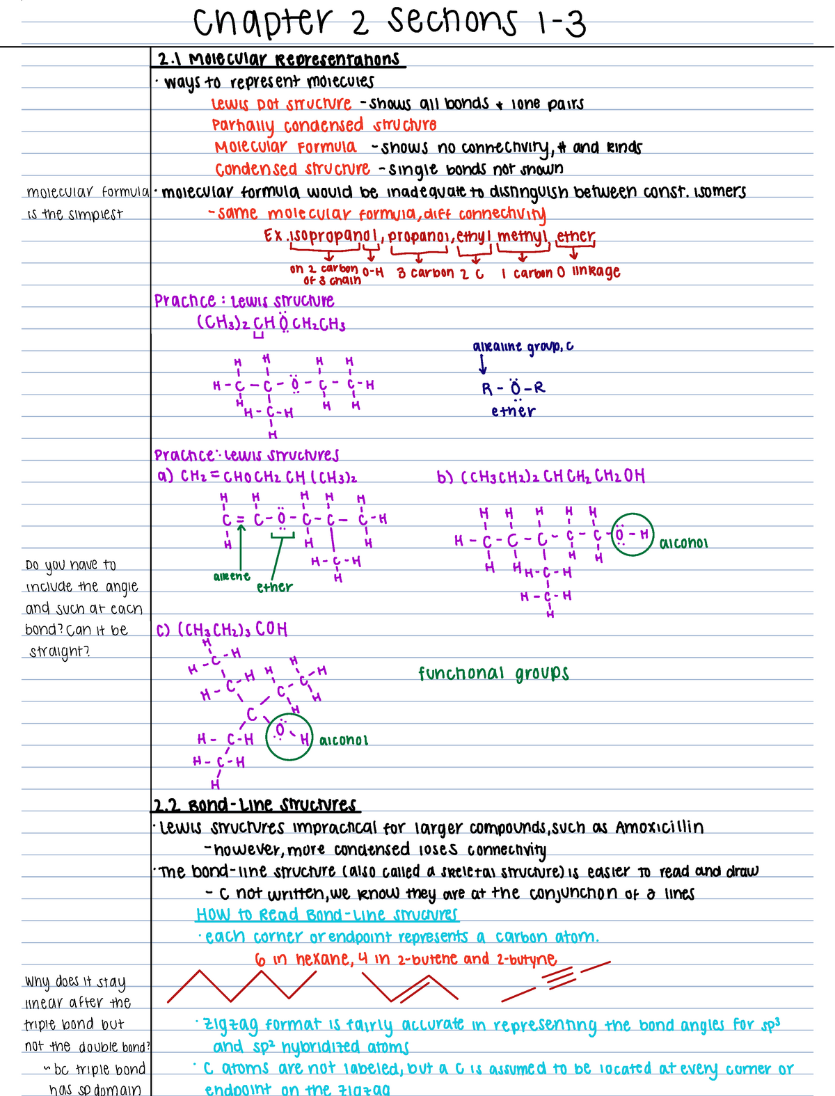 Chapter 2 Notes - Ch 2 - Chapter 2 Sections I 3 Molecular ...