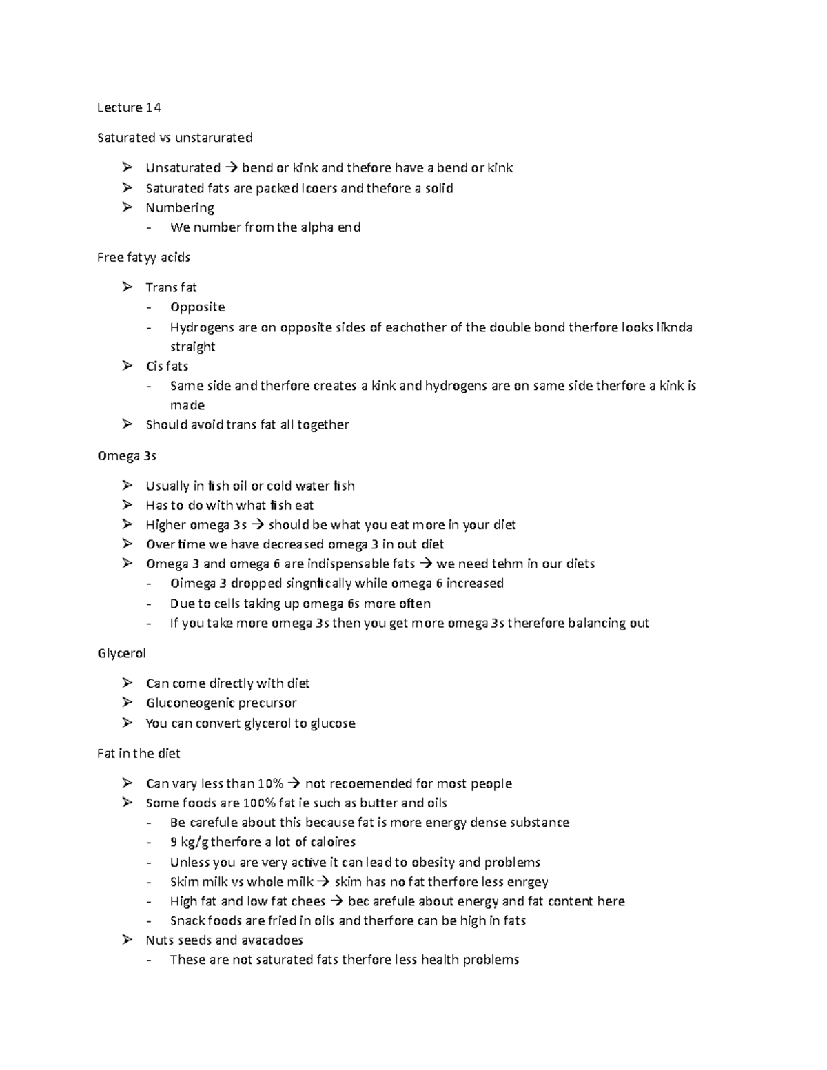 Lec 14 of ex nutrition - Lecture 14 Saturated vs unstarurated ...