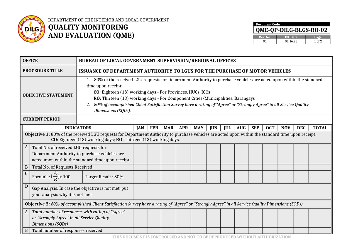 QME-QP-DILG-BLGS-RO-02 QME - QUALITY MONITORING AND EVALUATION (QME ...