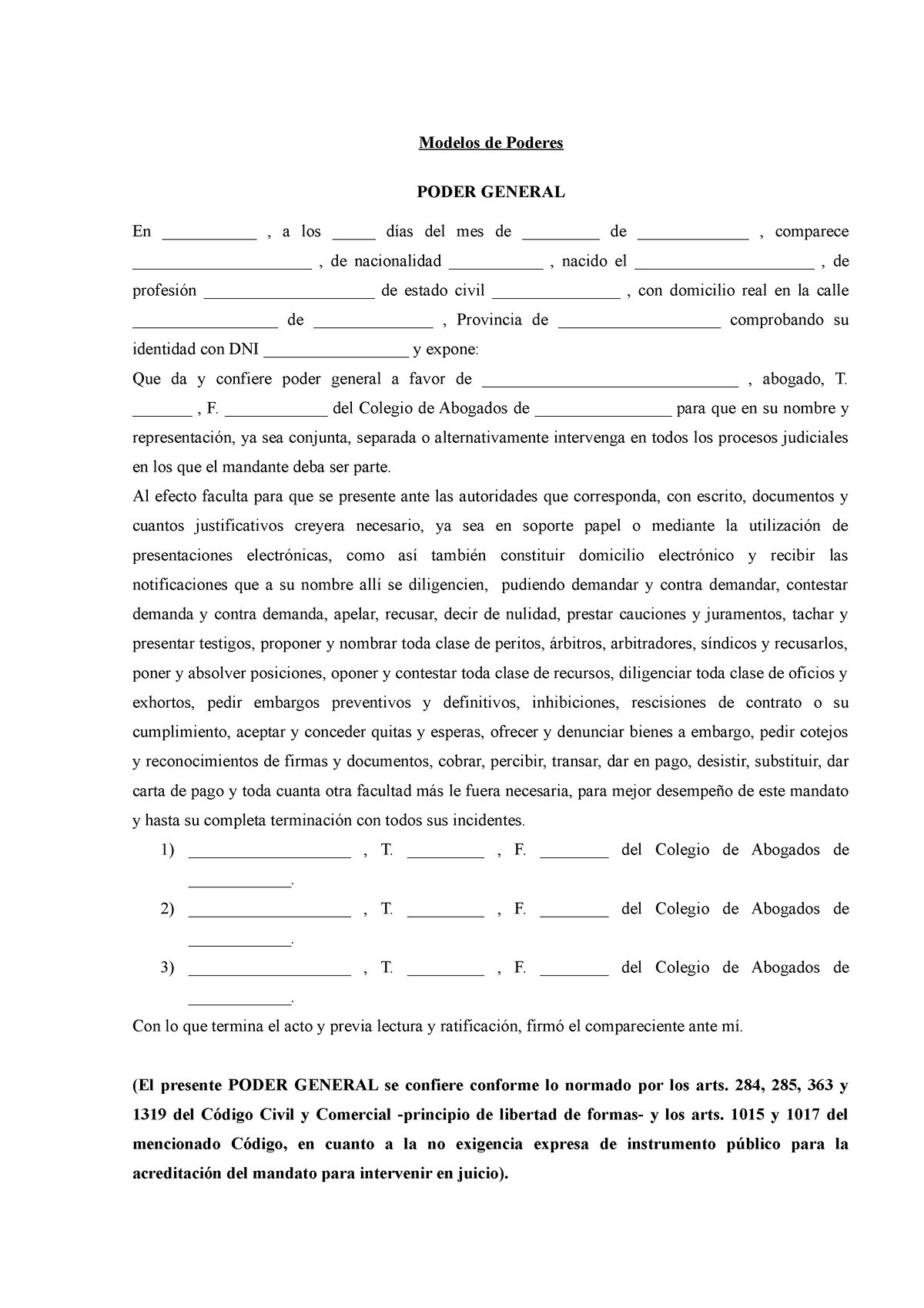 Modelo De Poder General 0 Modelos De Poderes Poder General En A Los Días 4185