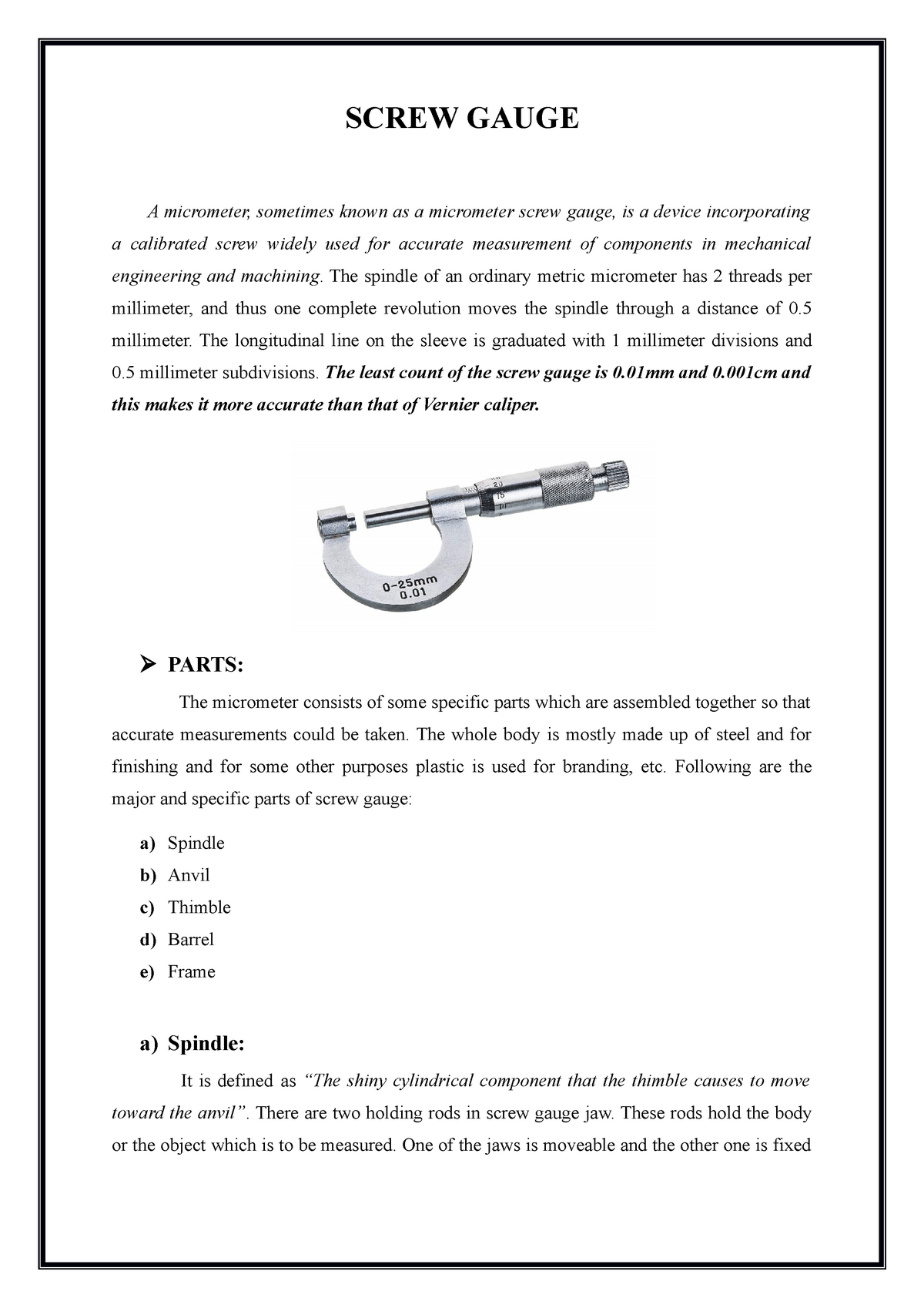 screw gauge experiment lab report