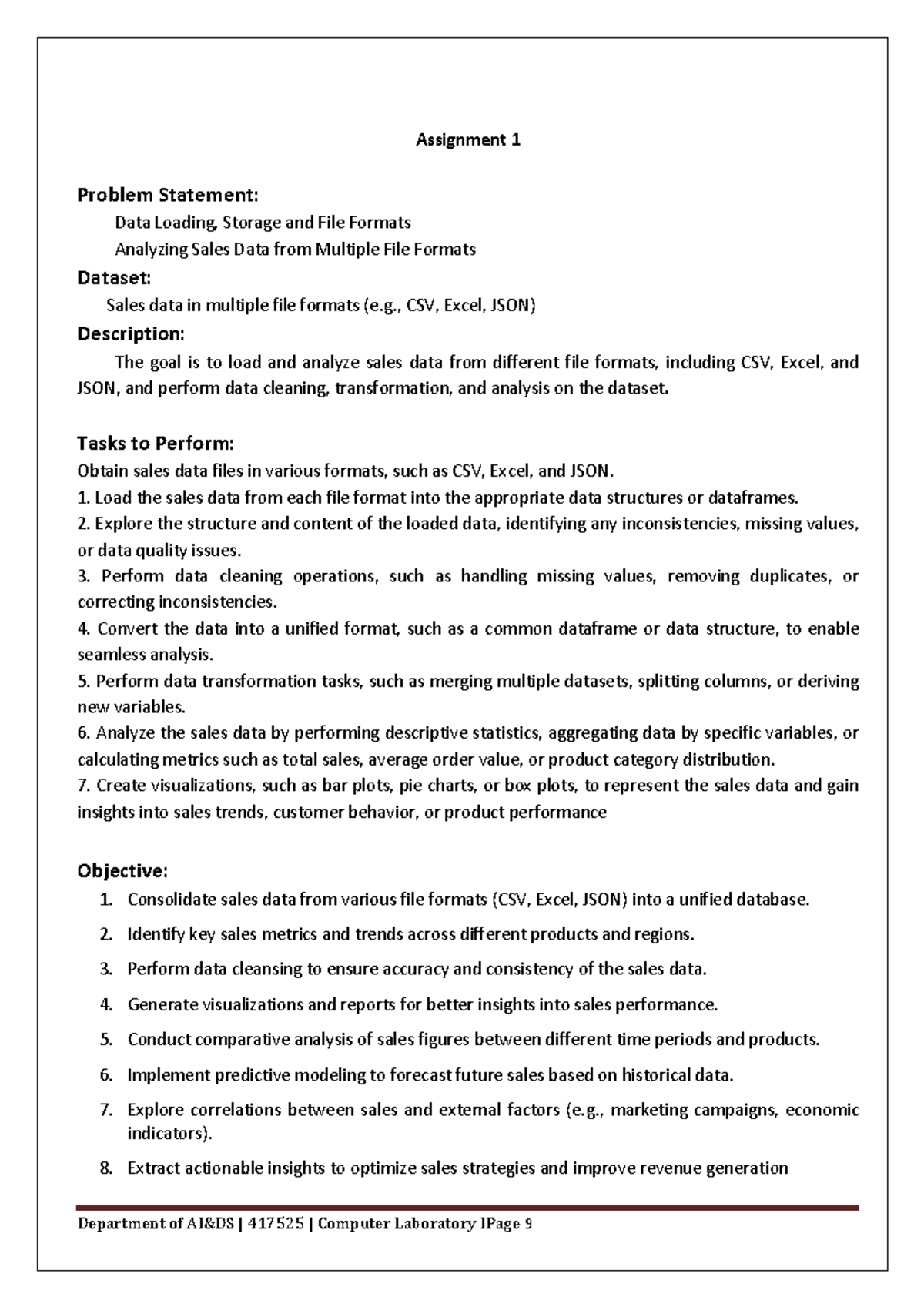 Lab1 - These are the practical material for DMV - Assignment 1 Problem ...