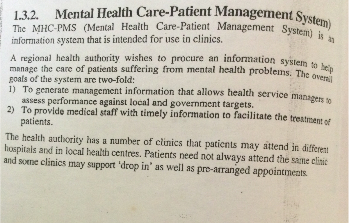 mental health care patient management system case study