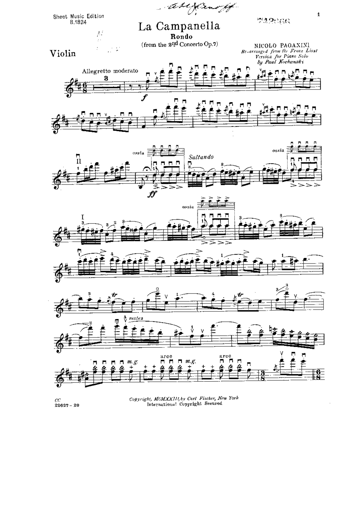 Paganini la campanella violin Música para principiantes I Studocu