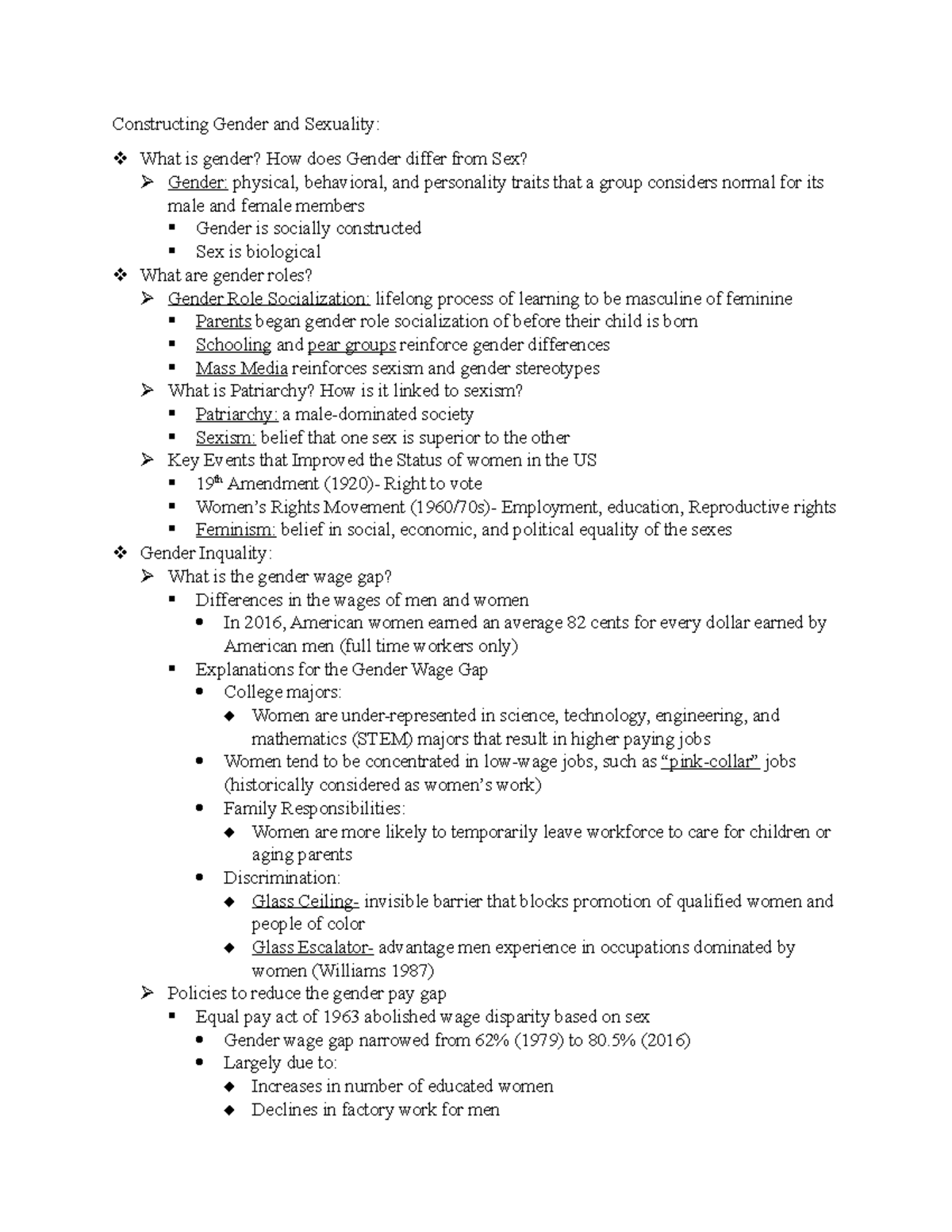 Chapter 9 - Constructing Gender and Sexuality: What is gender? How does ...