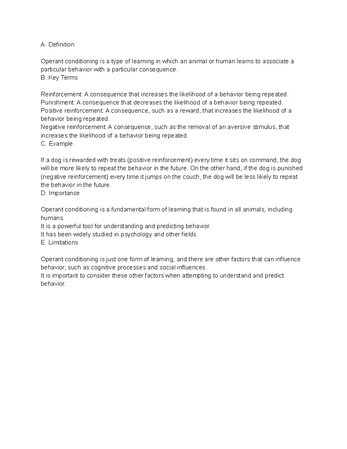  Foto zu Operant conditioning study guide - A. Definition Operant conditioning 