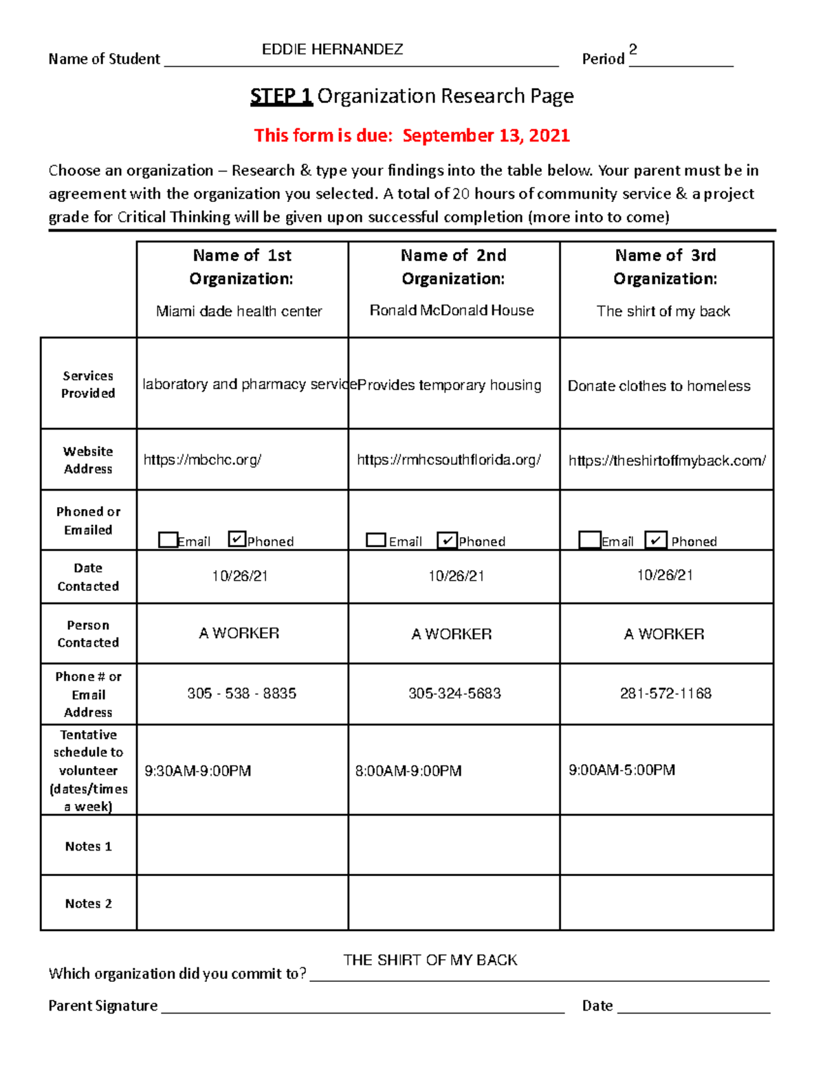 Step 1 Organization Research Page - Name of Student - Studocu