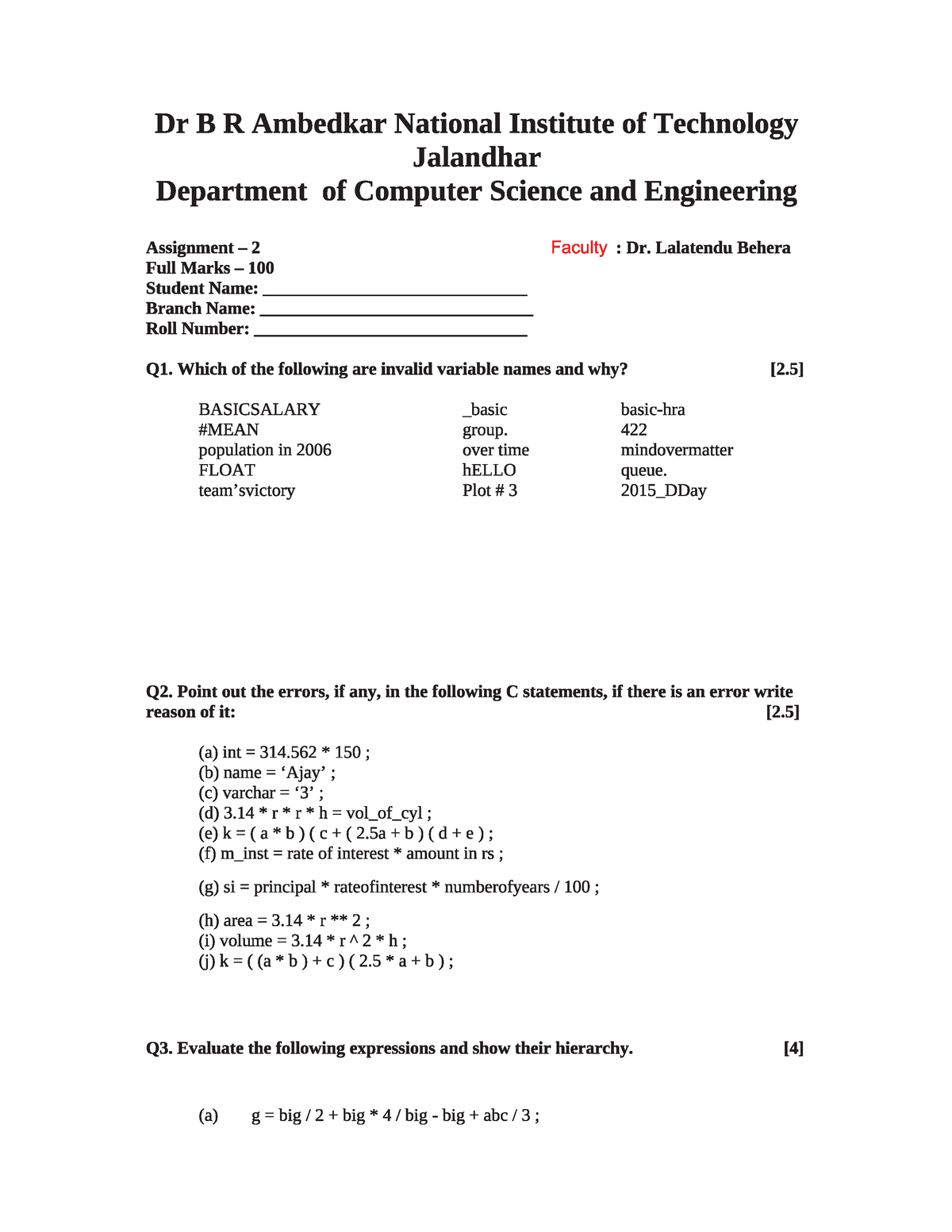 computer science coursework exemplar