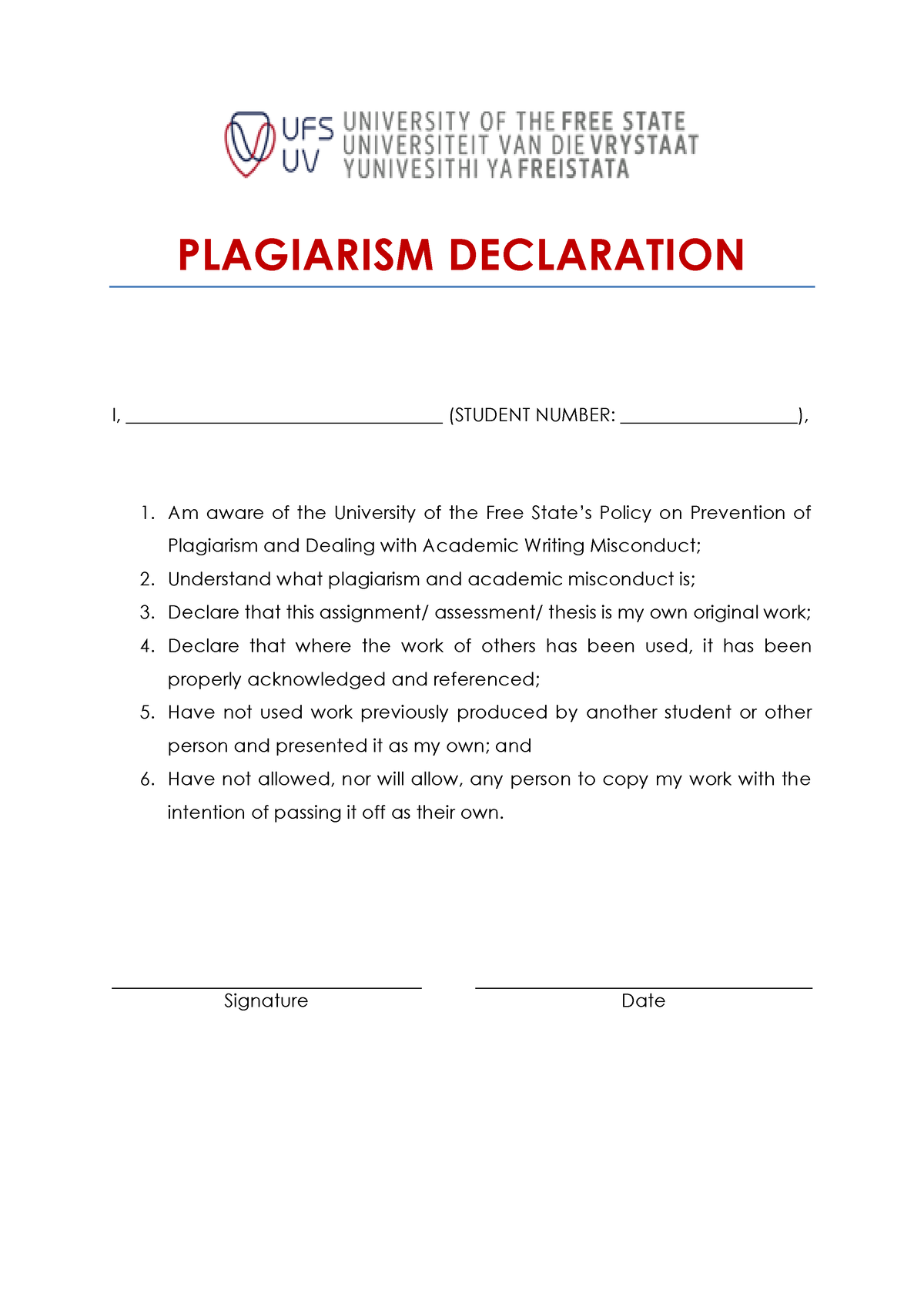 plagiarism assignment pdf