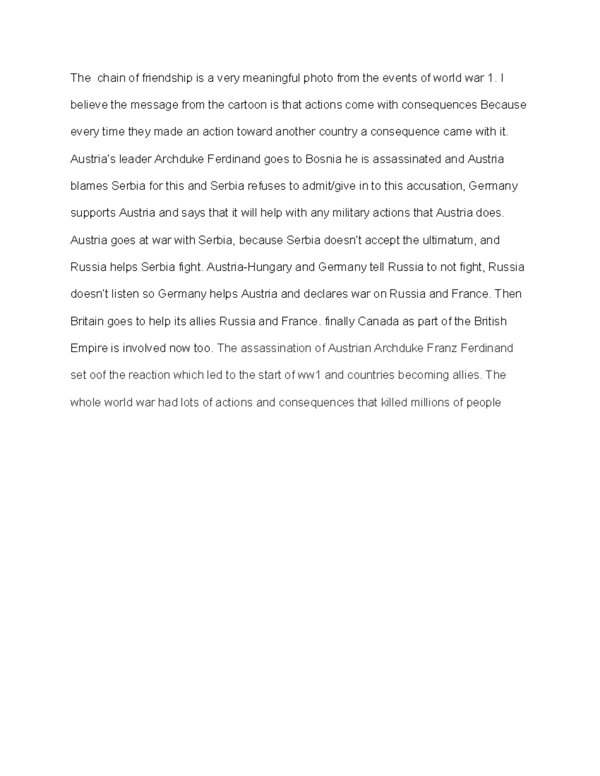 Chain of friendship cartoon The chain of friendship is a very