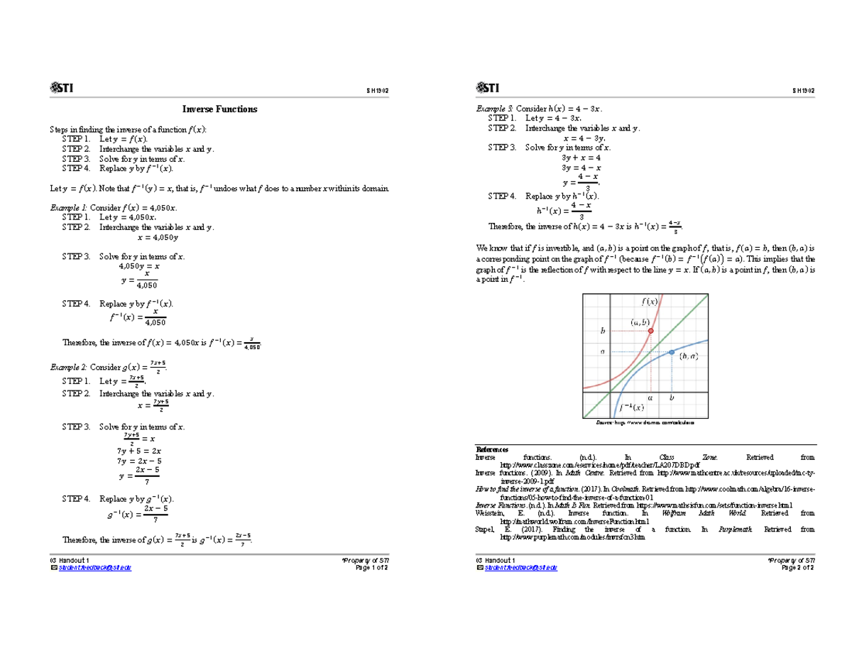 Genmath - ferrr - SH 03 Handout 1 *Property of STI student@sti Page 1 ...