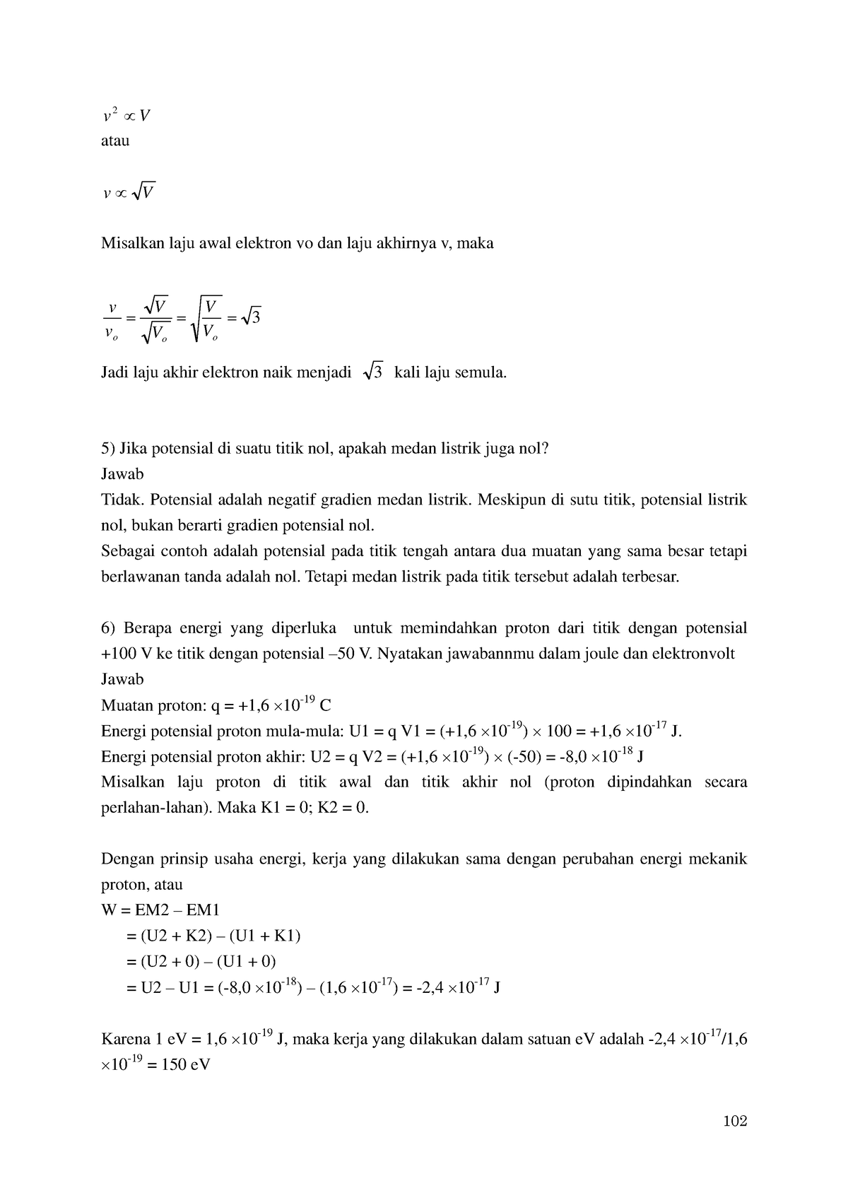 Diktat Fisika Dasar II-105 - V 2 ∝V Atau V ∝ V Misalkan Laju Awal ...