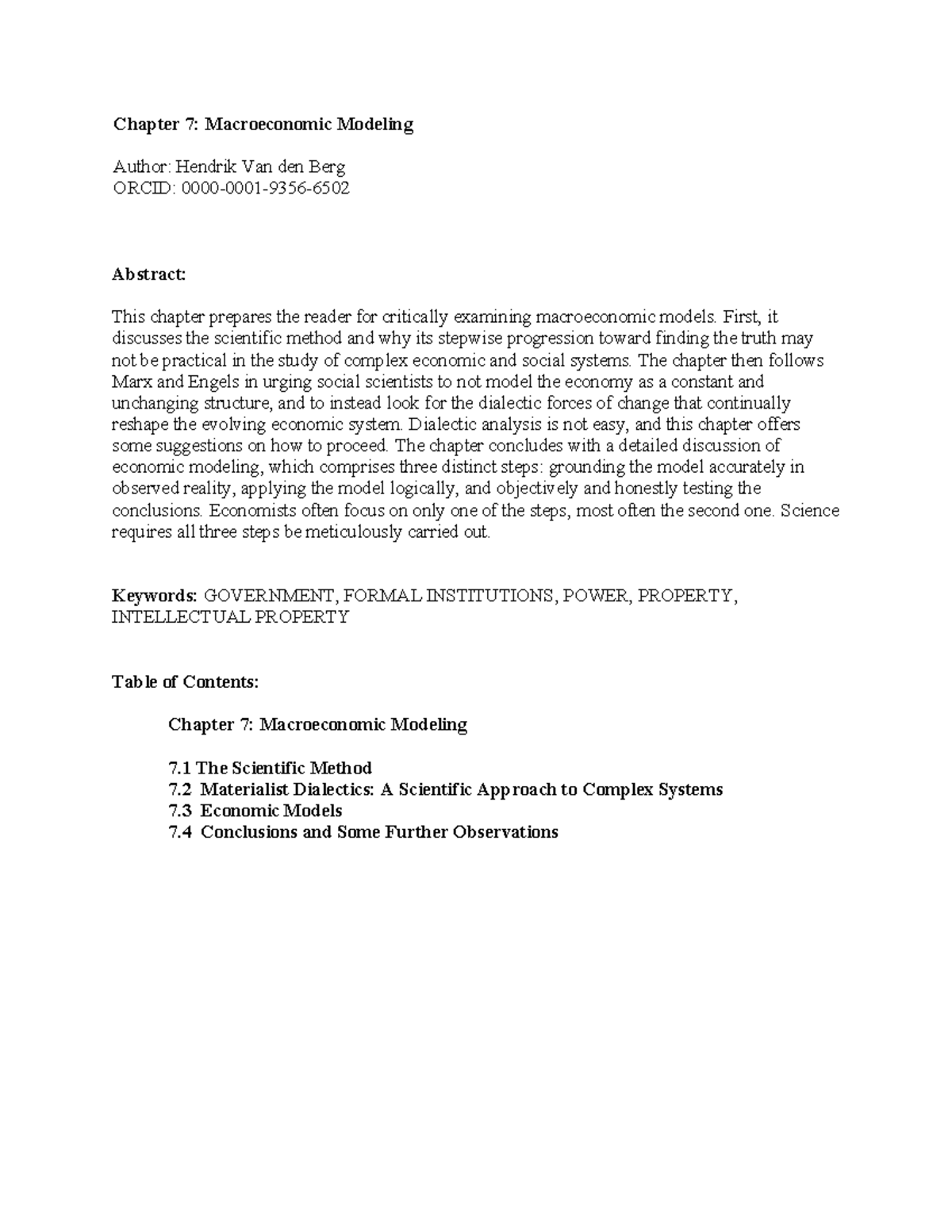 Chapter 07 pdf - Chapter 7 : Macroeconomic Modeling Author: Hendrik Van ...