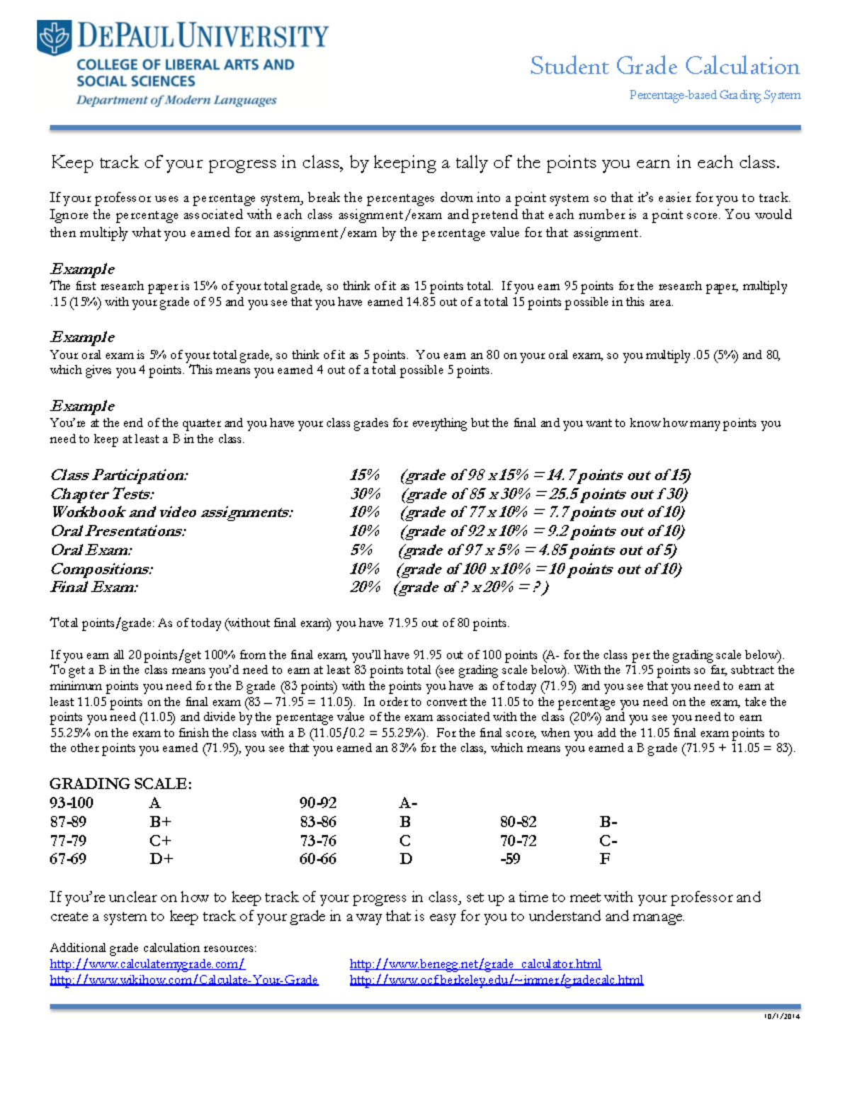 Calculating Grades for the Semester To Know Your Grade - Student Grade