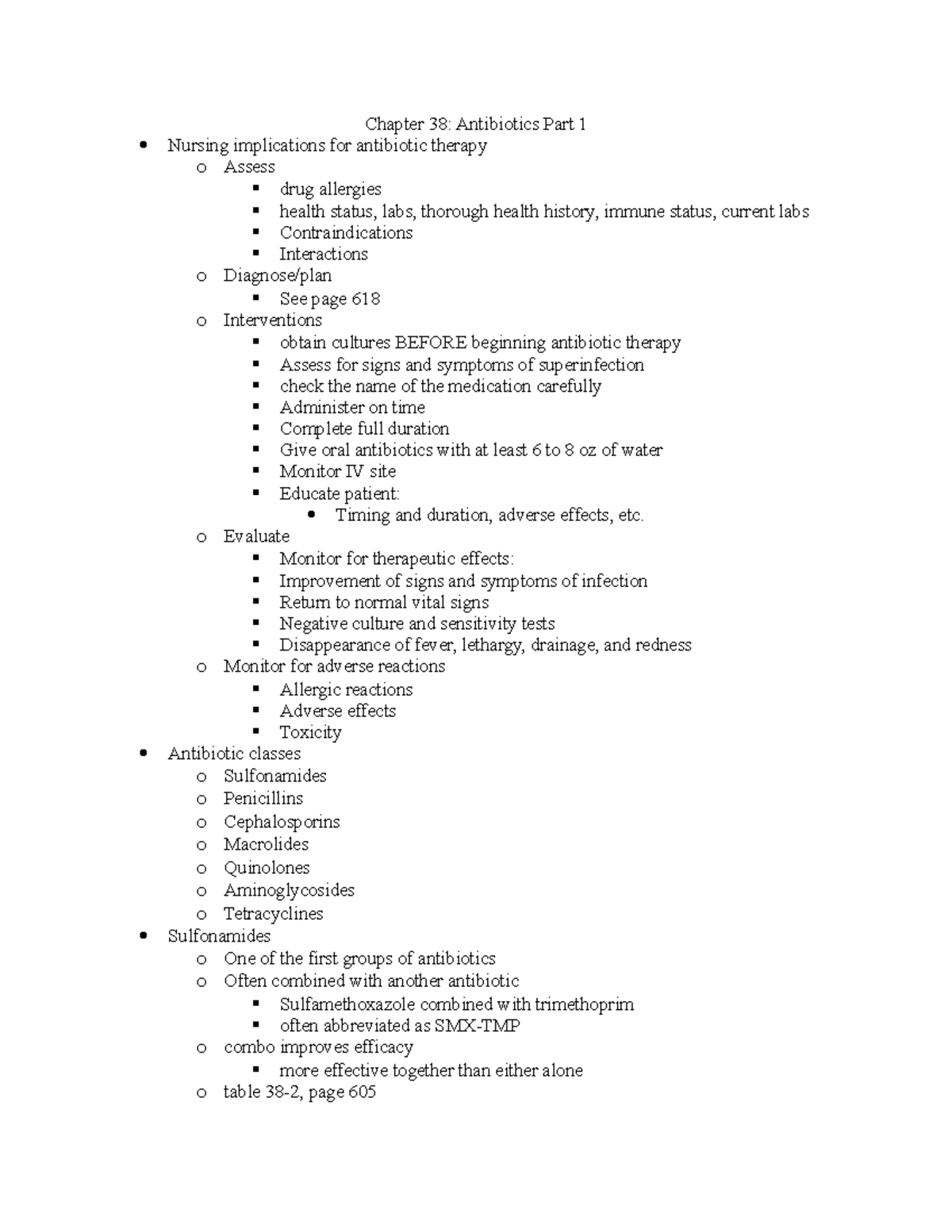 Chapter 38 Notes - Updated In 2022. - Chapter 38: Antibiotics Part 1 ...