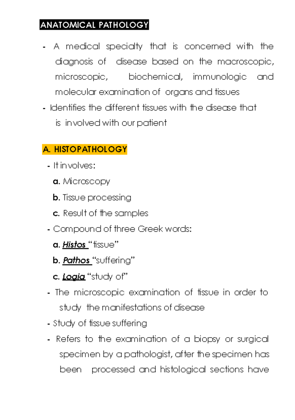 Anatomical Pathology - REFERENCE - ANATOMICAL PATHOLOGY - A medical ...
