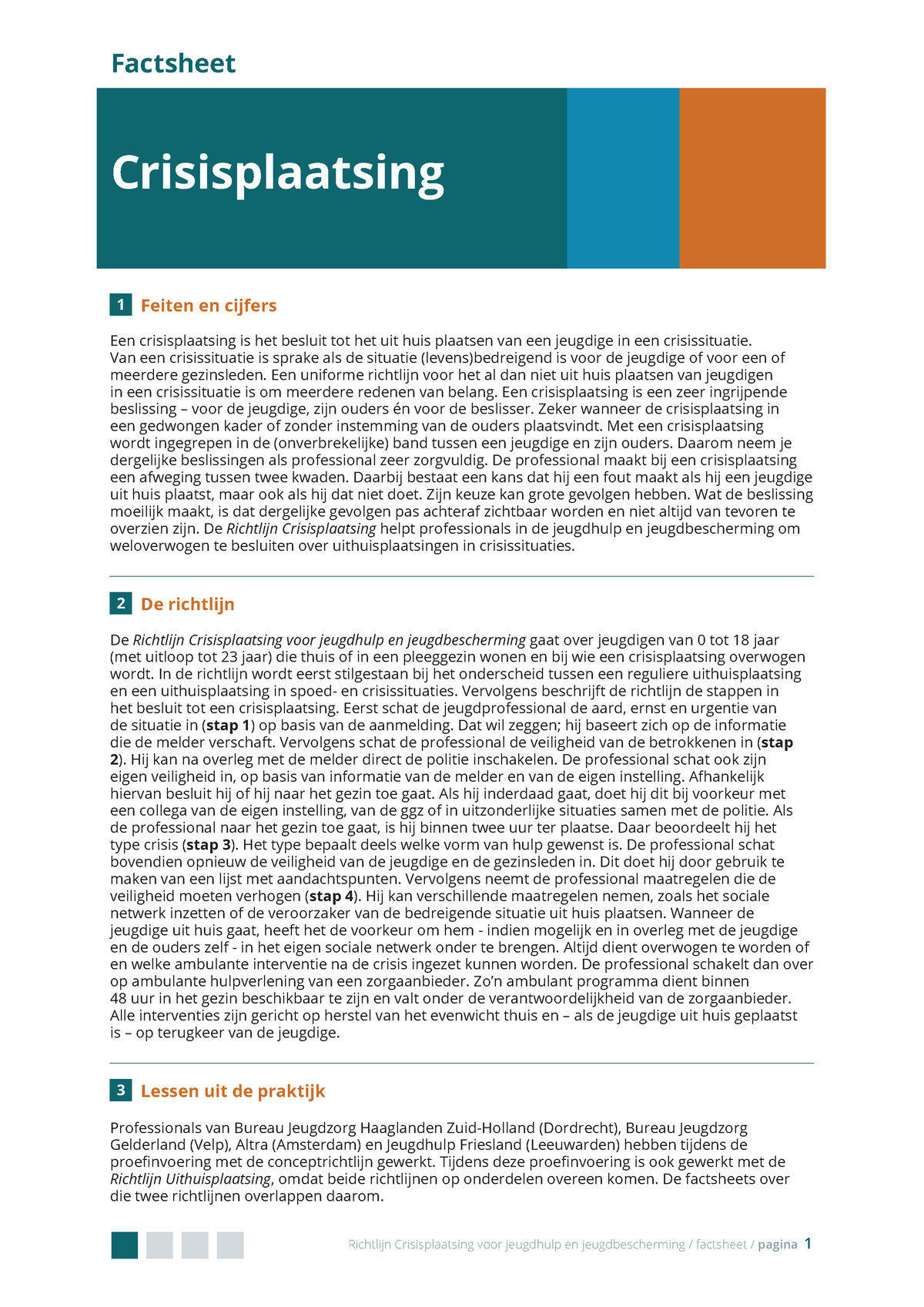 Richtlijnen Factsheet Crisisplaatsing - Richtlijn Crisisplaatsing Voor ...