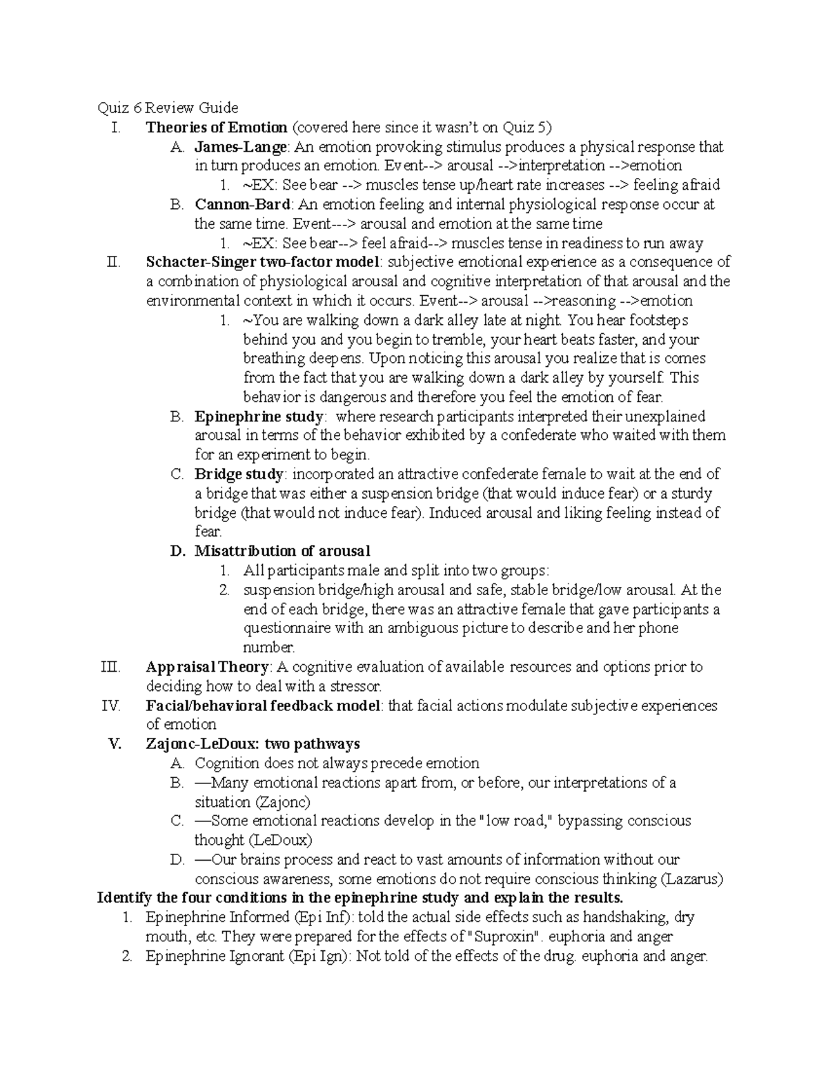 Quiz 6 Review Guide - Topics of questions for quiz #6 with the answers ...