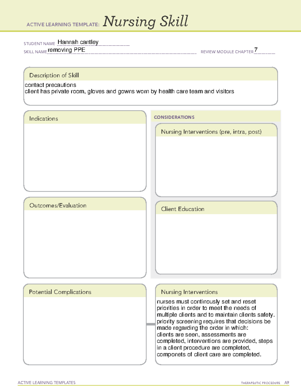 Active Learning Template Nursing Skill form - ACTIVE LEARNING TEMPLATES ...