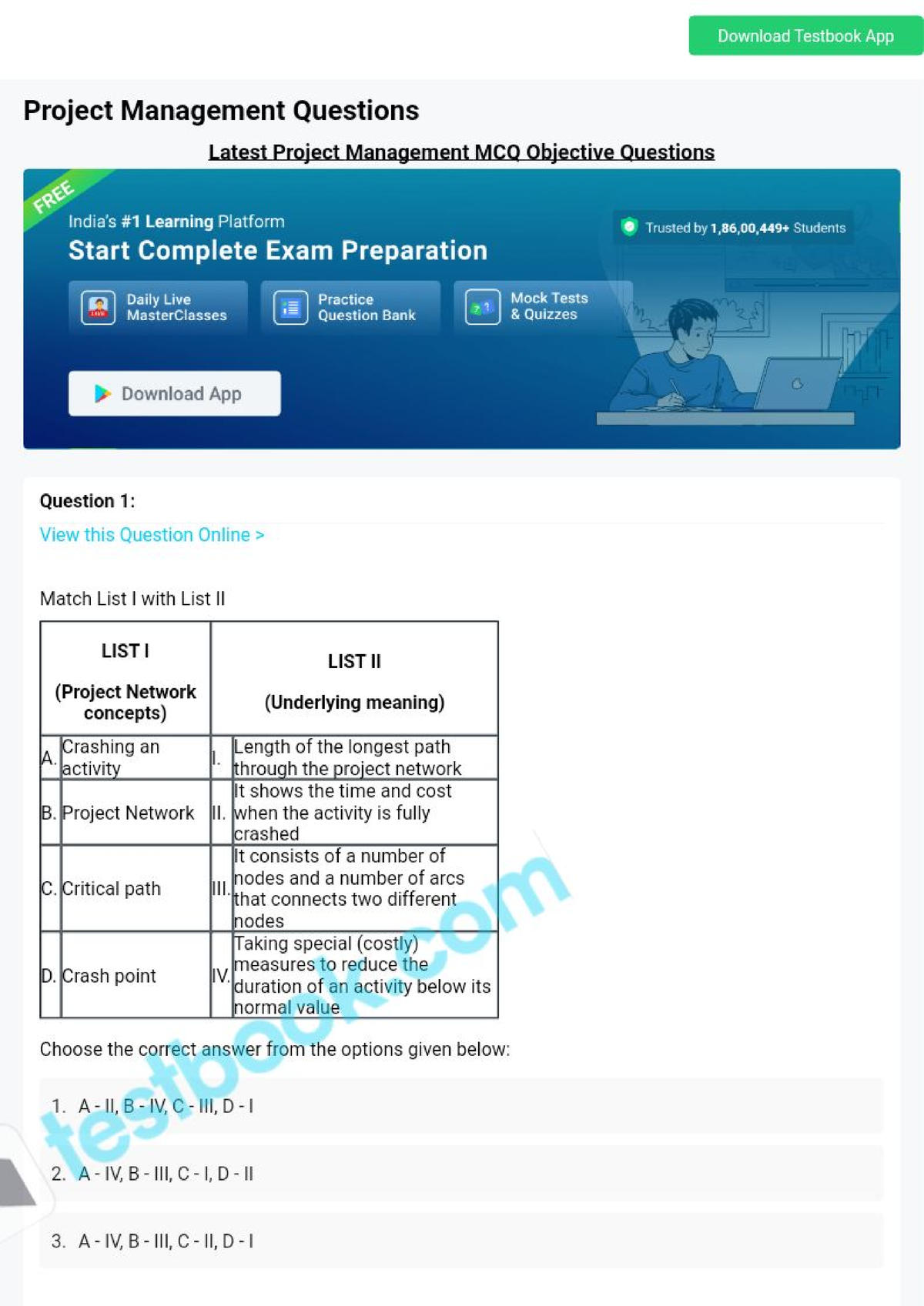 Mcq On Project Management 5f3af34f9db84b2091264 F0e - BCom - Studocu