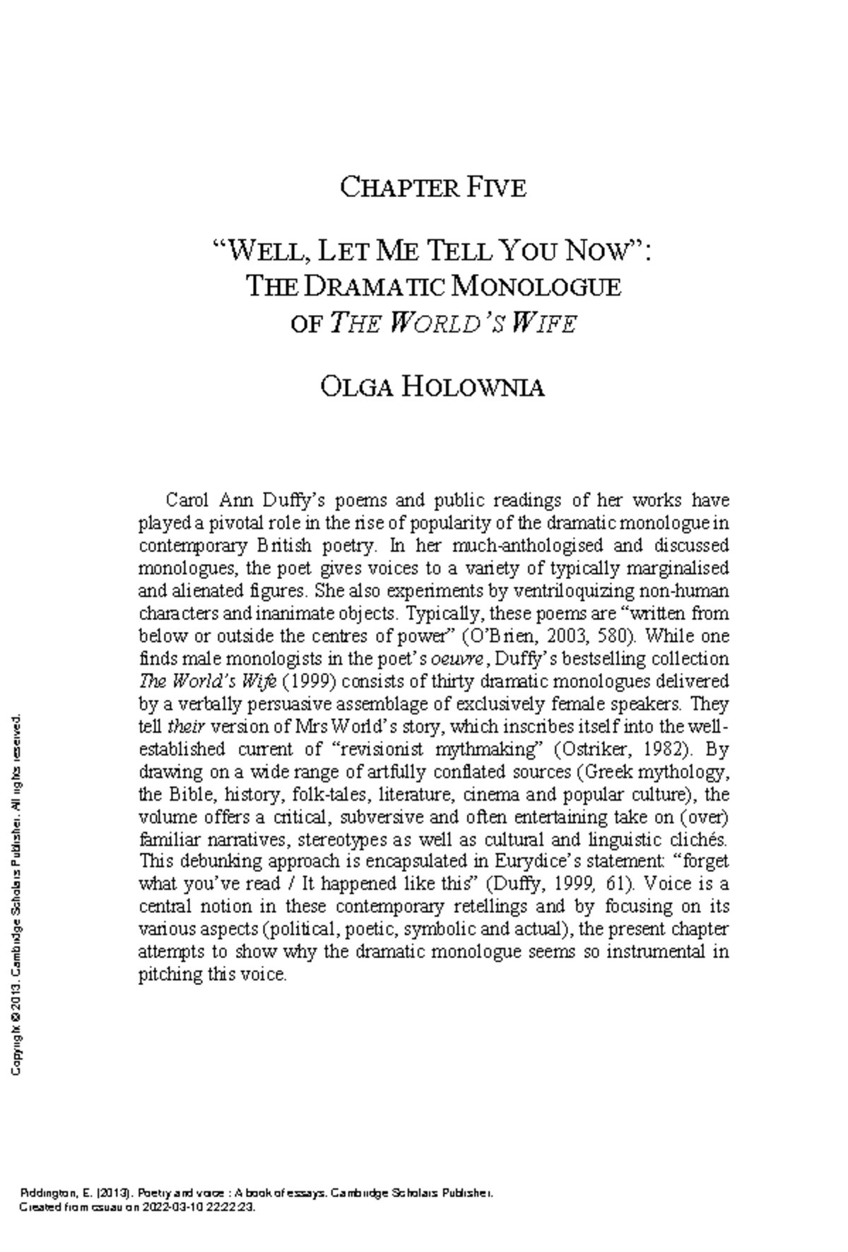 Reading WELL, LET ME TELL YOU NOW THE Dramatic Monologue OF THE World’S ...