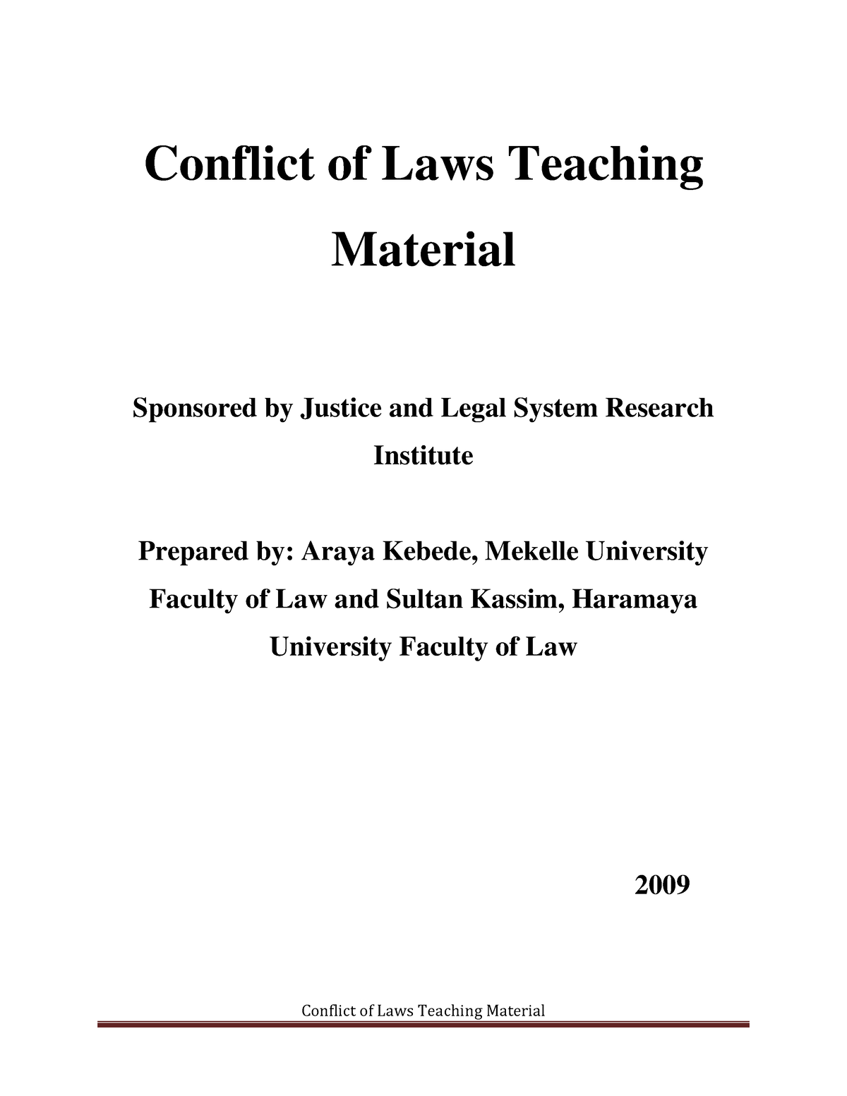 Conflict Of Laws Pdf - IMPORTANT - Conflict Of Laws Teaching Material ...