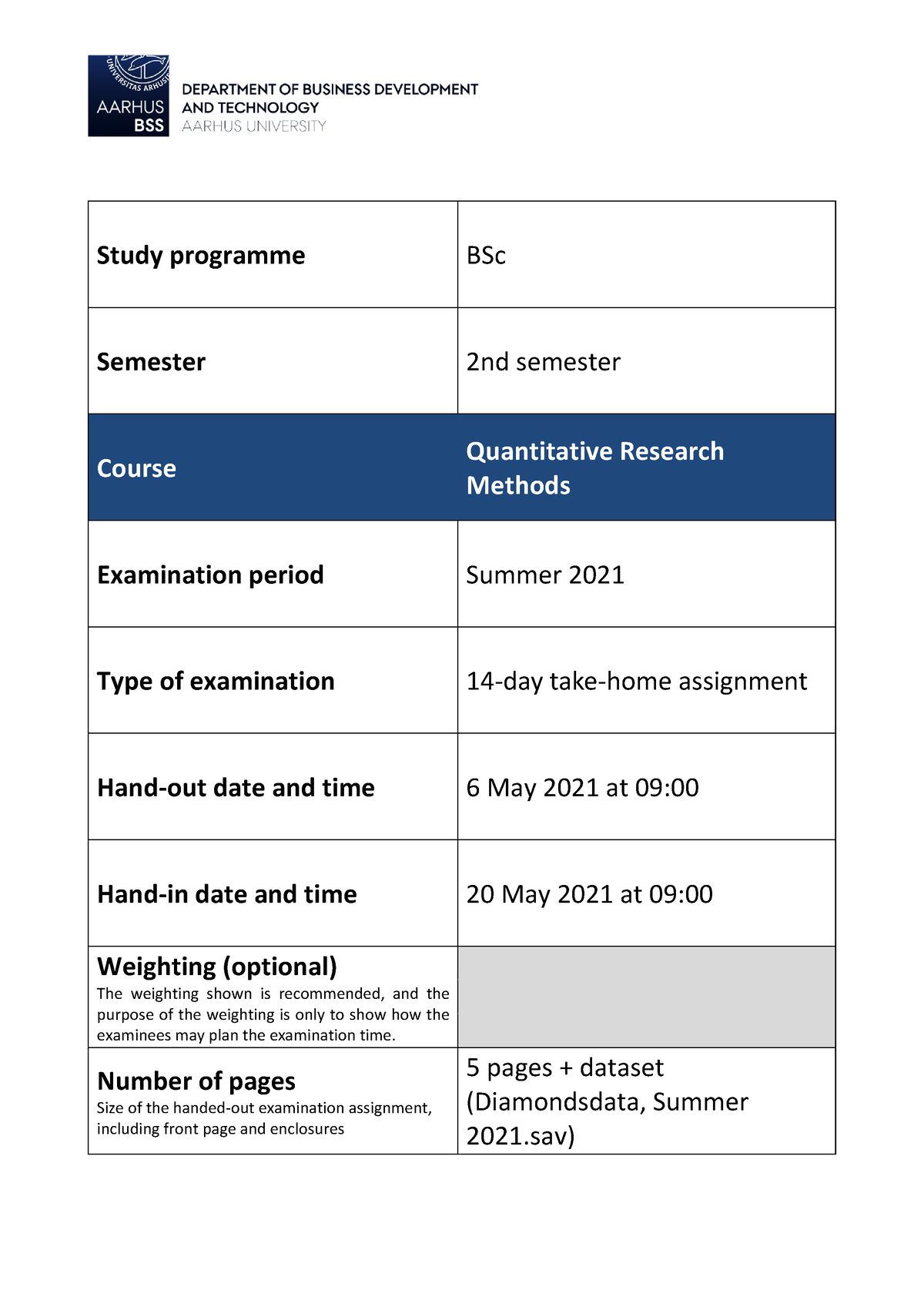 quantitative research methods course syllabus