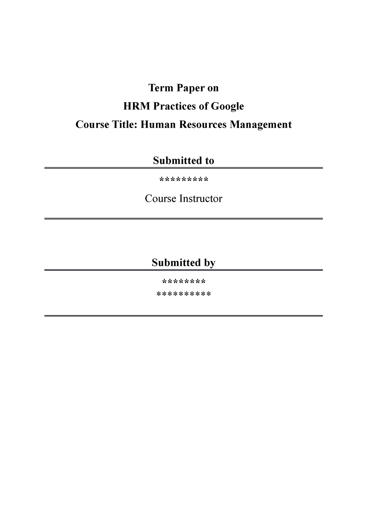 term paper hrm